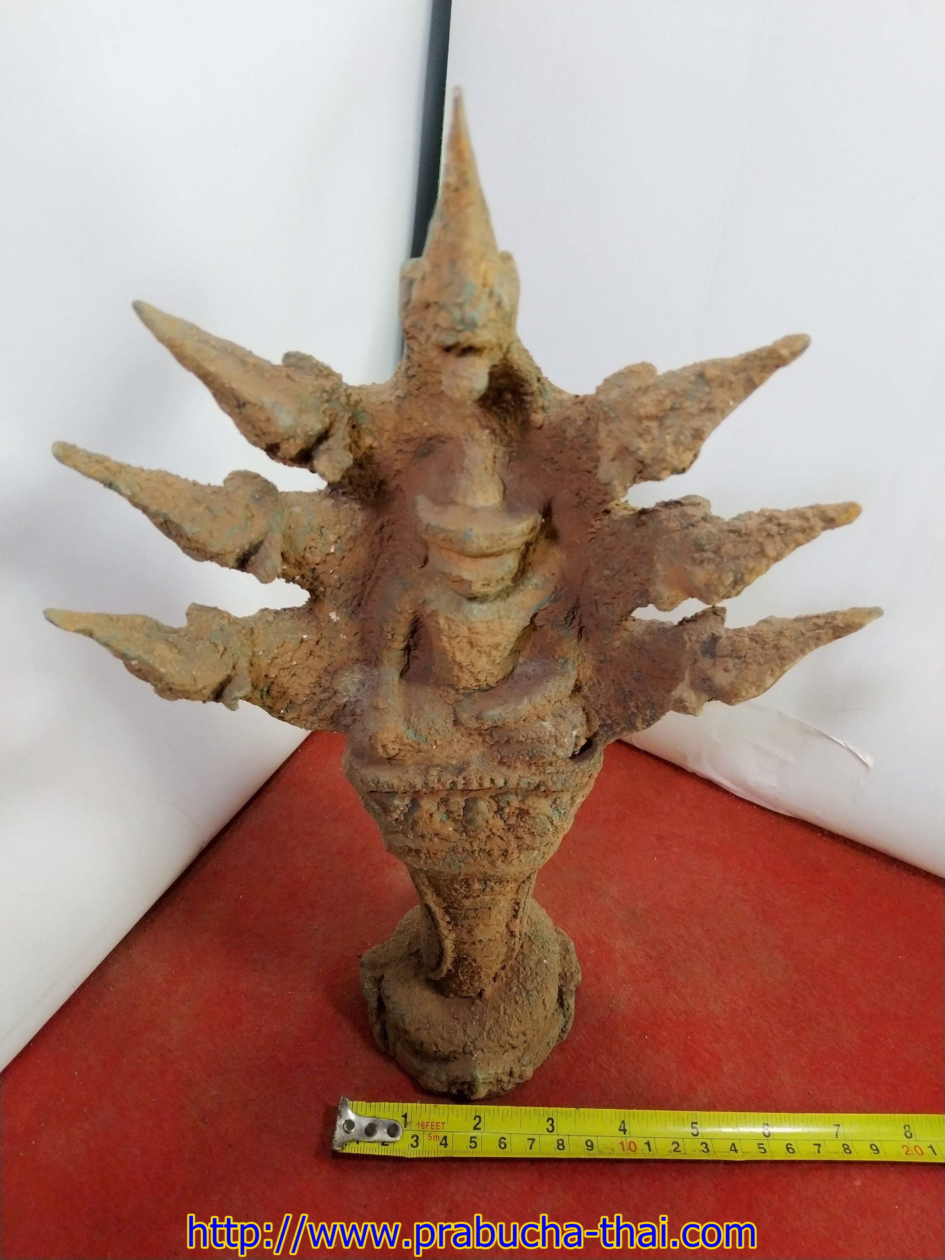 พระนาคปรก พระทราวดี ปางนาคปรก เนื้อโลหะสำริด สภาพเก่า