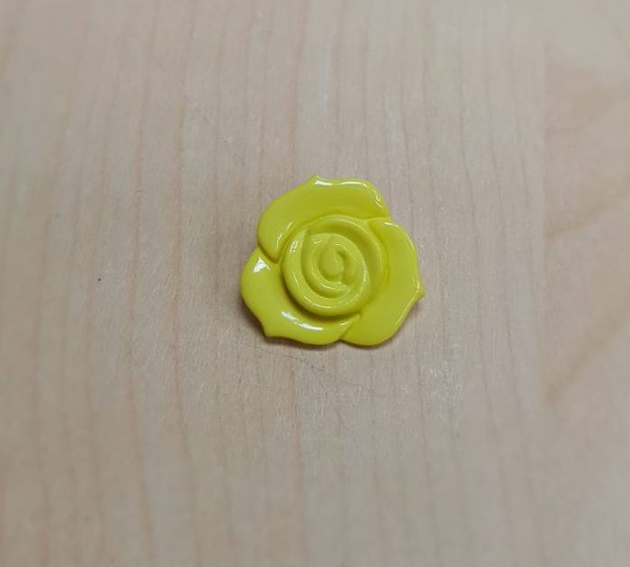 Rose button - Yellow col. (size 27L,1pc/pack)