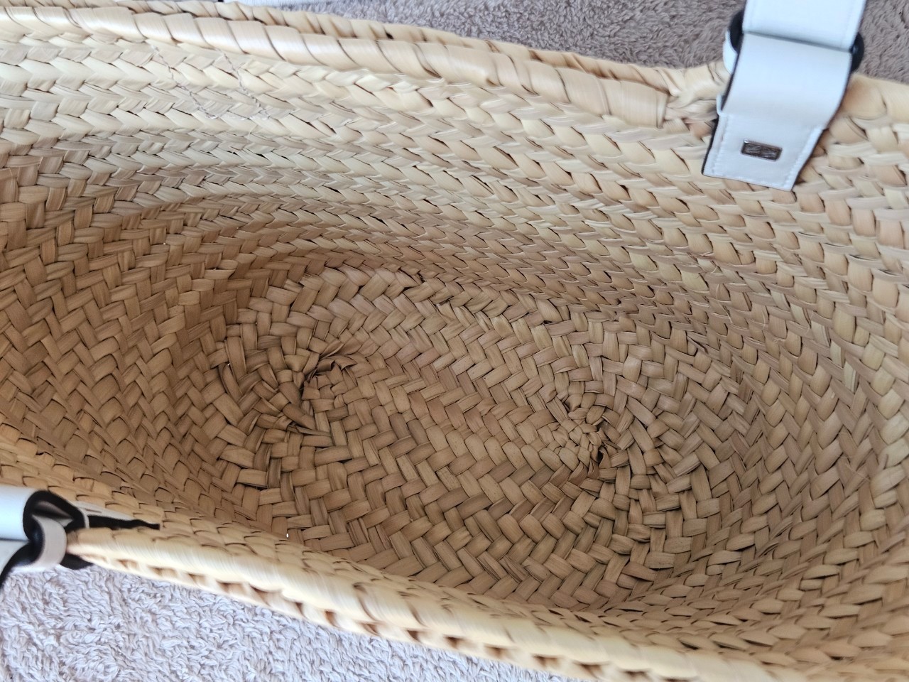 Loewe Basket Bag In Palm Leaf and Calfskin