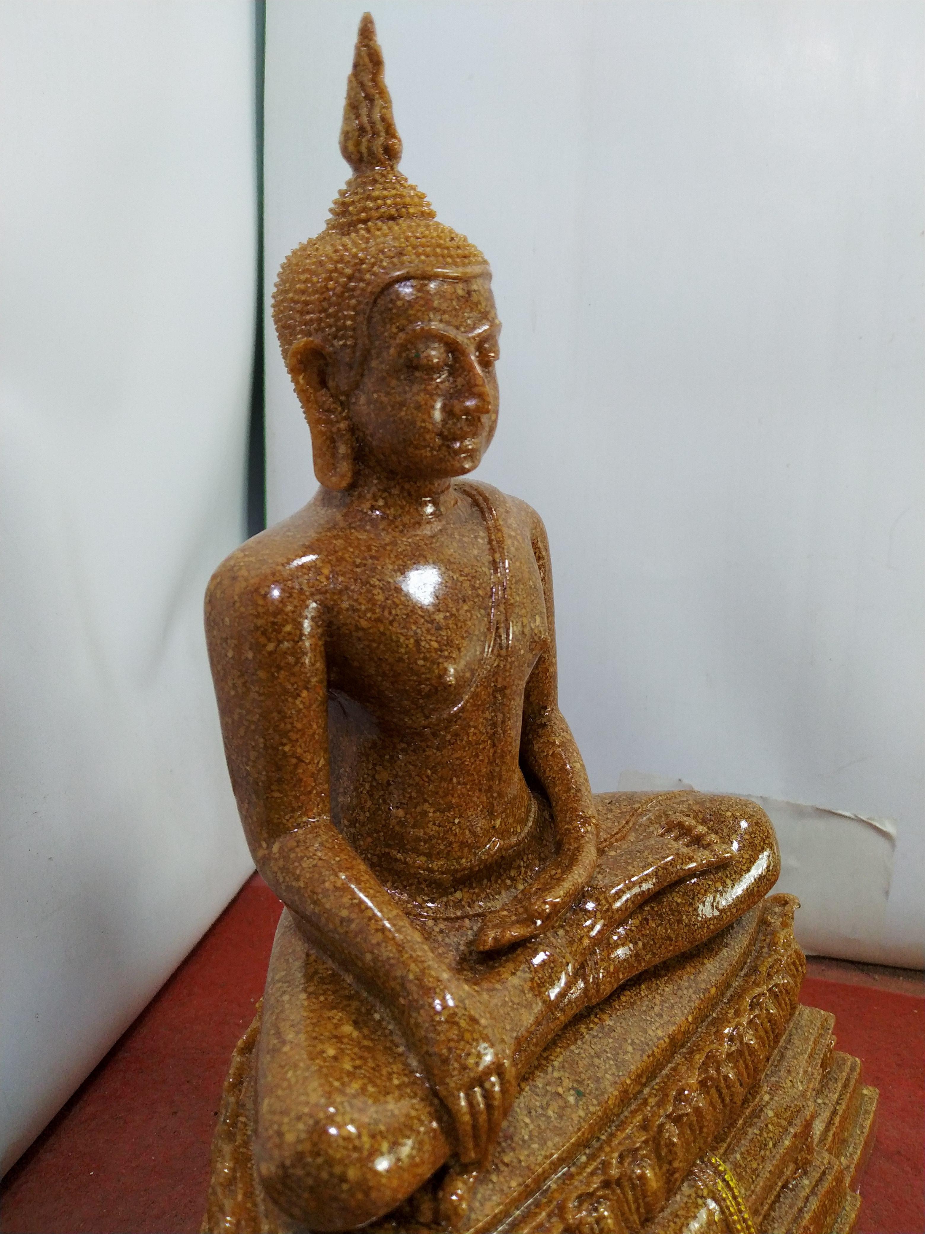 พระพุทธอู่ทอง หน้าตัก 5 นิ้ว เนื้อกระเบื้องหลังคาโบสถ์