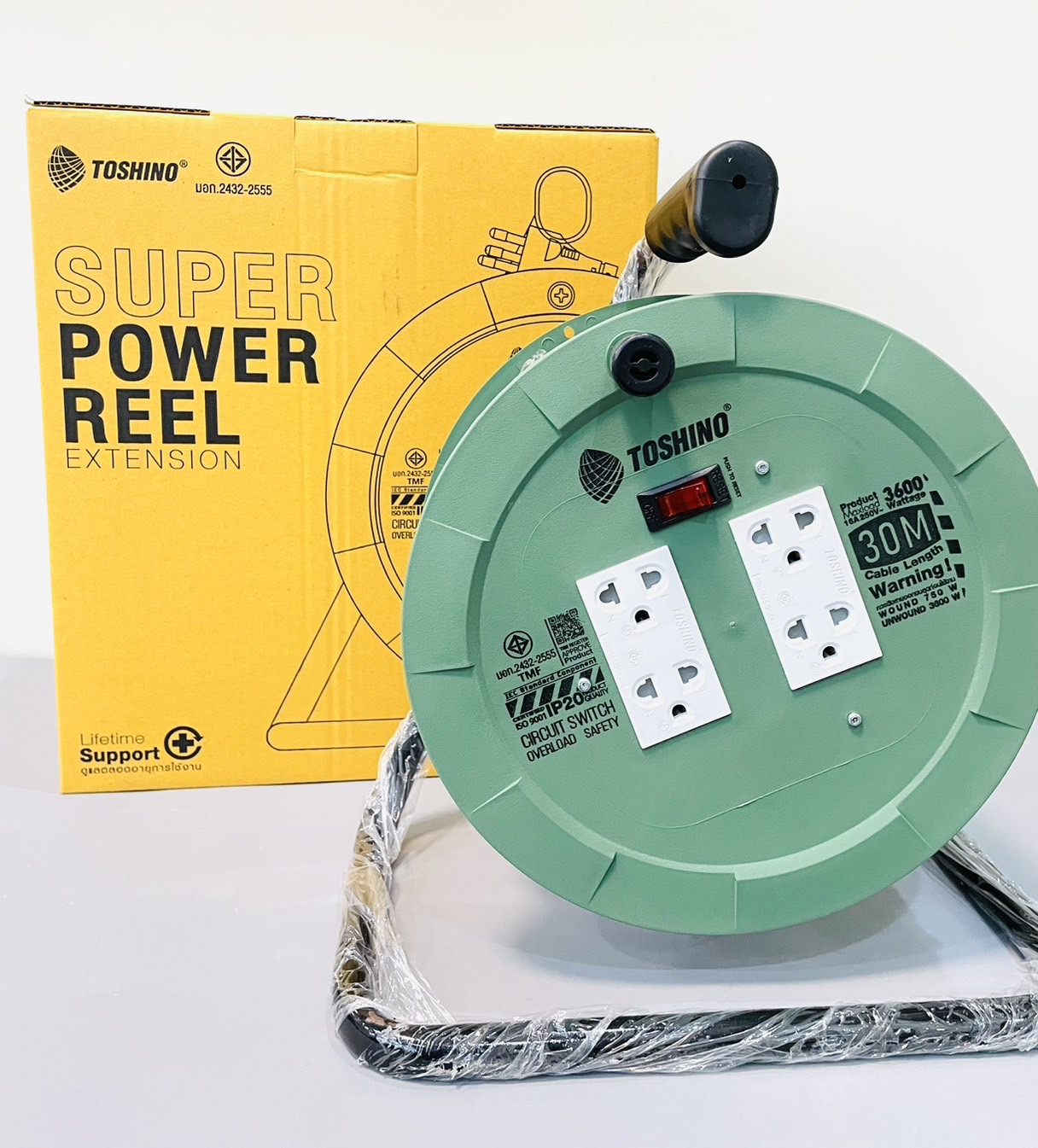 โรลเก็บสายไฟ โตชิโน 3x1.5 30เมตร.PM315ST-30M