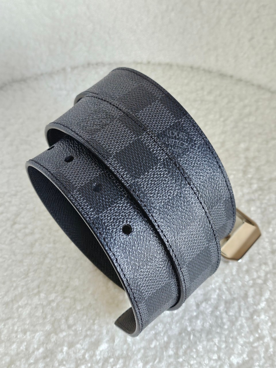 lv belt M6834 หัวเงิน damier graphite