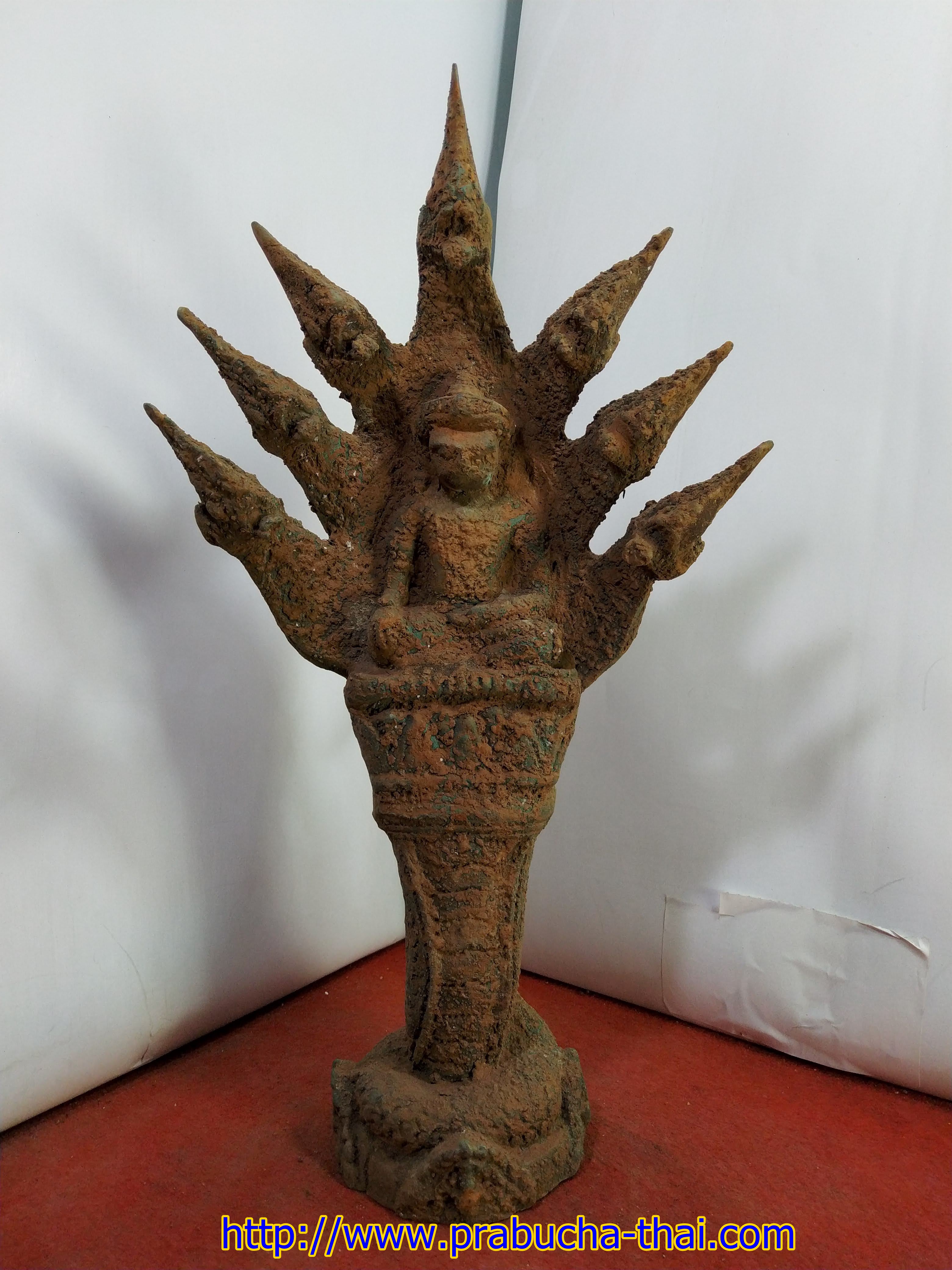 พระนาคปรก พระทราวดี ปางนาคปรก เนื้อโลหะสำริด สภาพเก่า