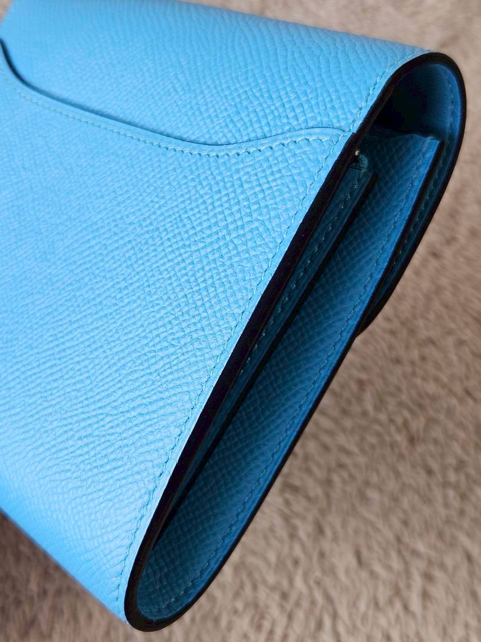 Hermes Constance Light Blue Wallet