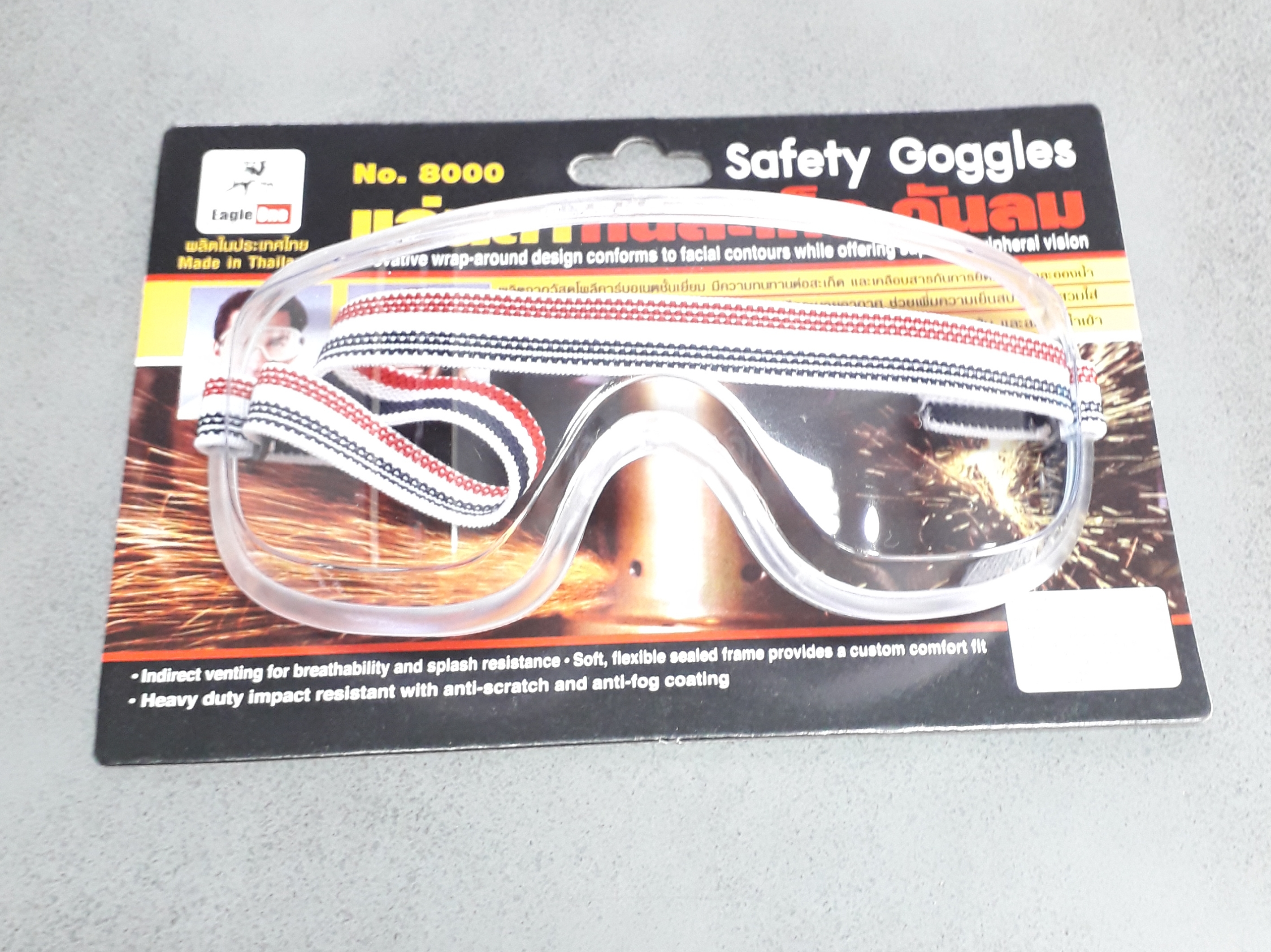 แว่นตากันสะเก็ดใส #8000