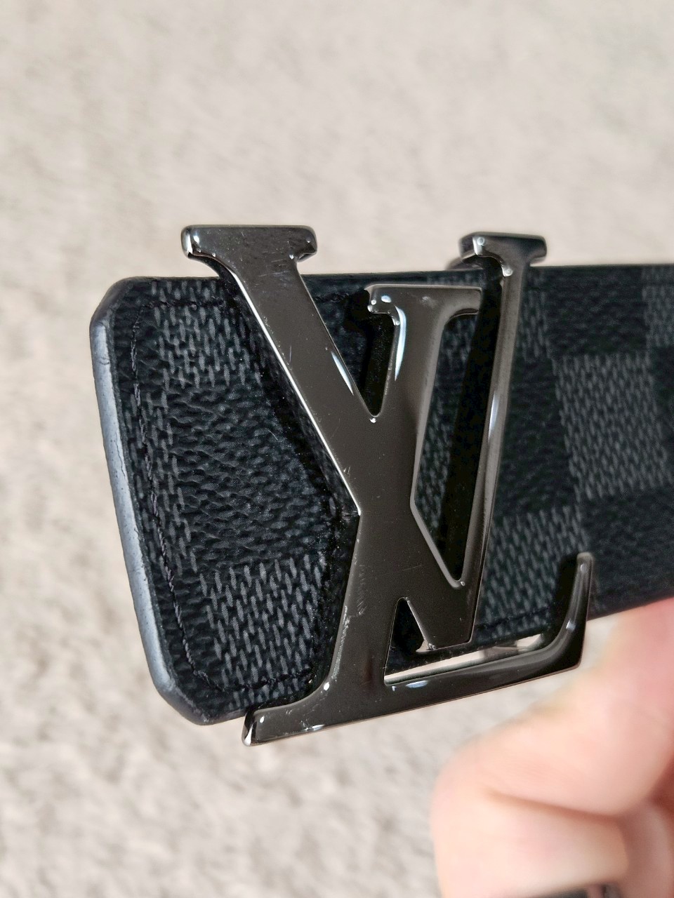 LV Initiales 40mm Damier Graphite Reversible Belt