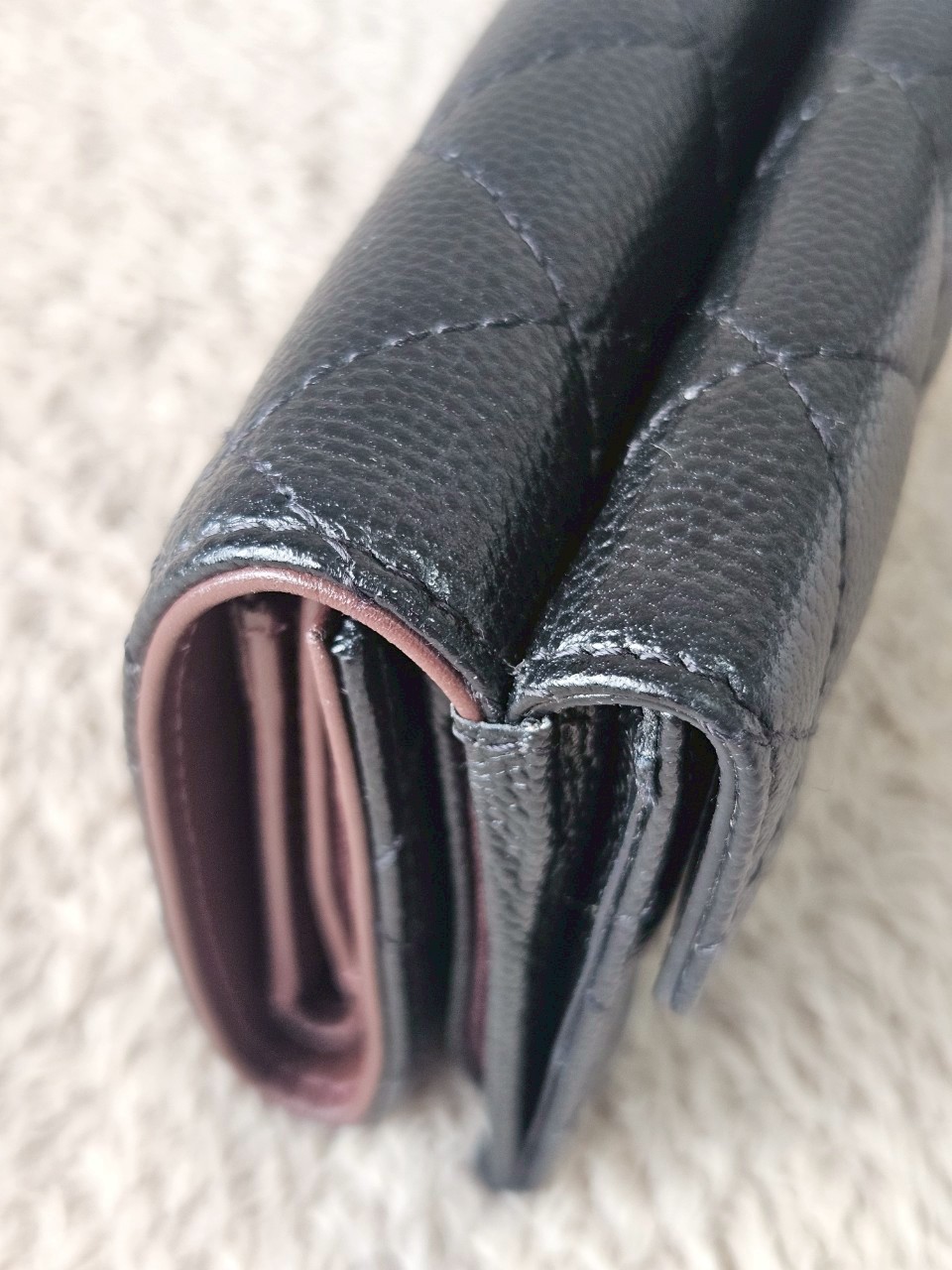 Chanel Trifold Short Black Caviar GHW Wallet