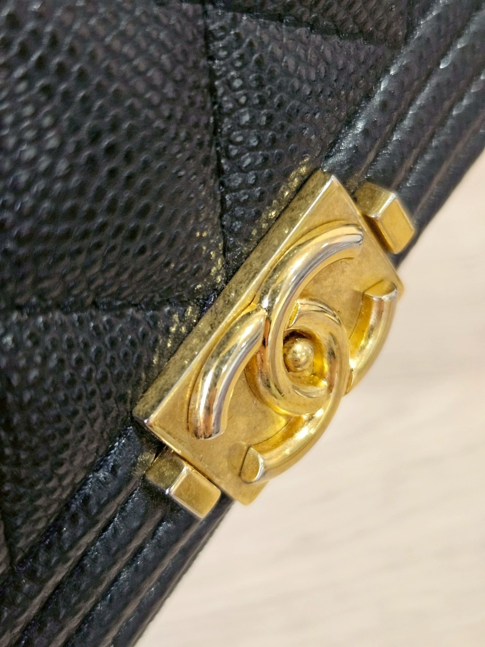 Chanel Boy Card Holder ดำทอง