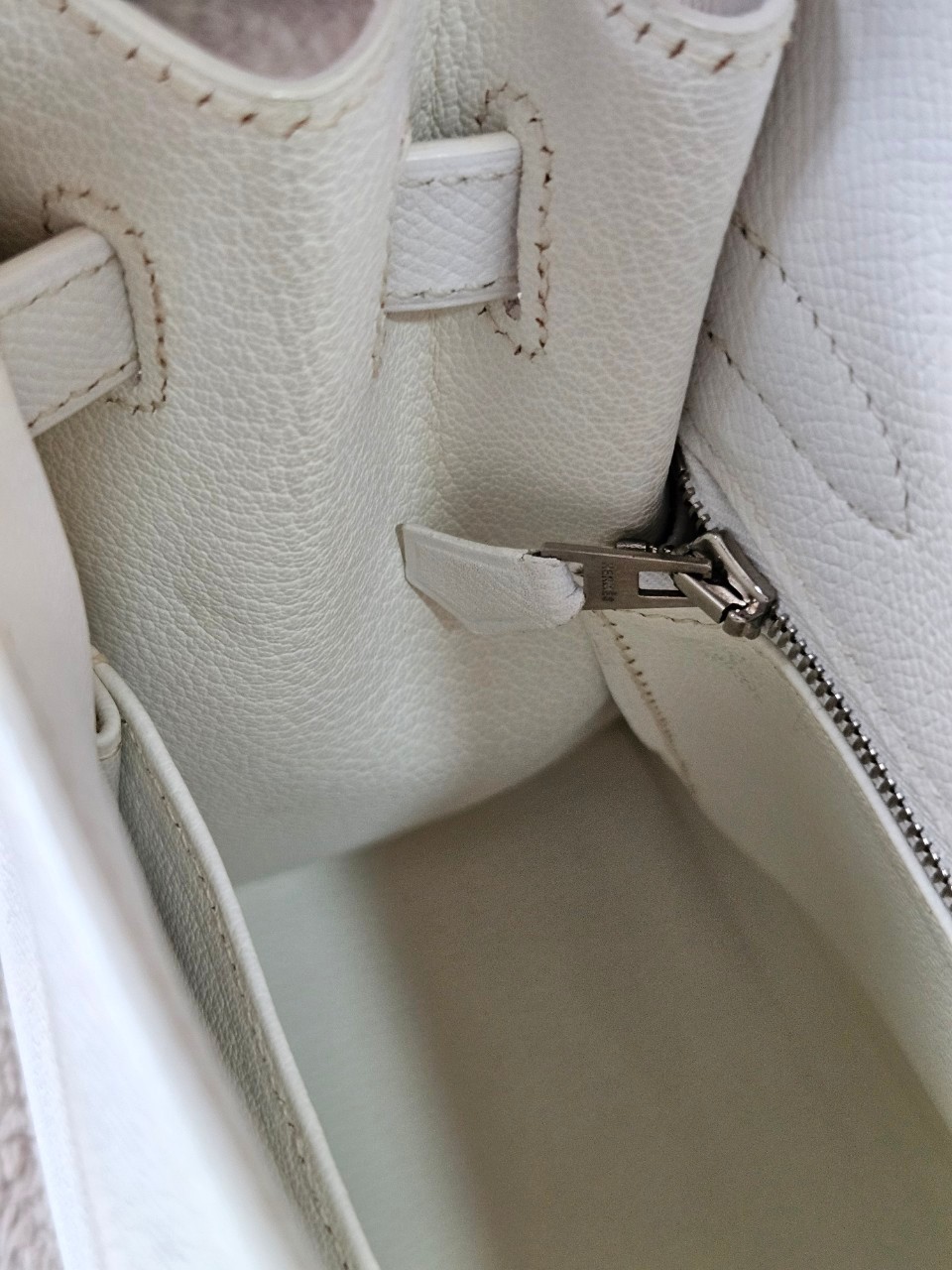 Hermes K32 Blance Epsom PHW stamp K