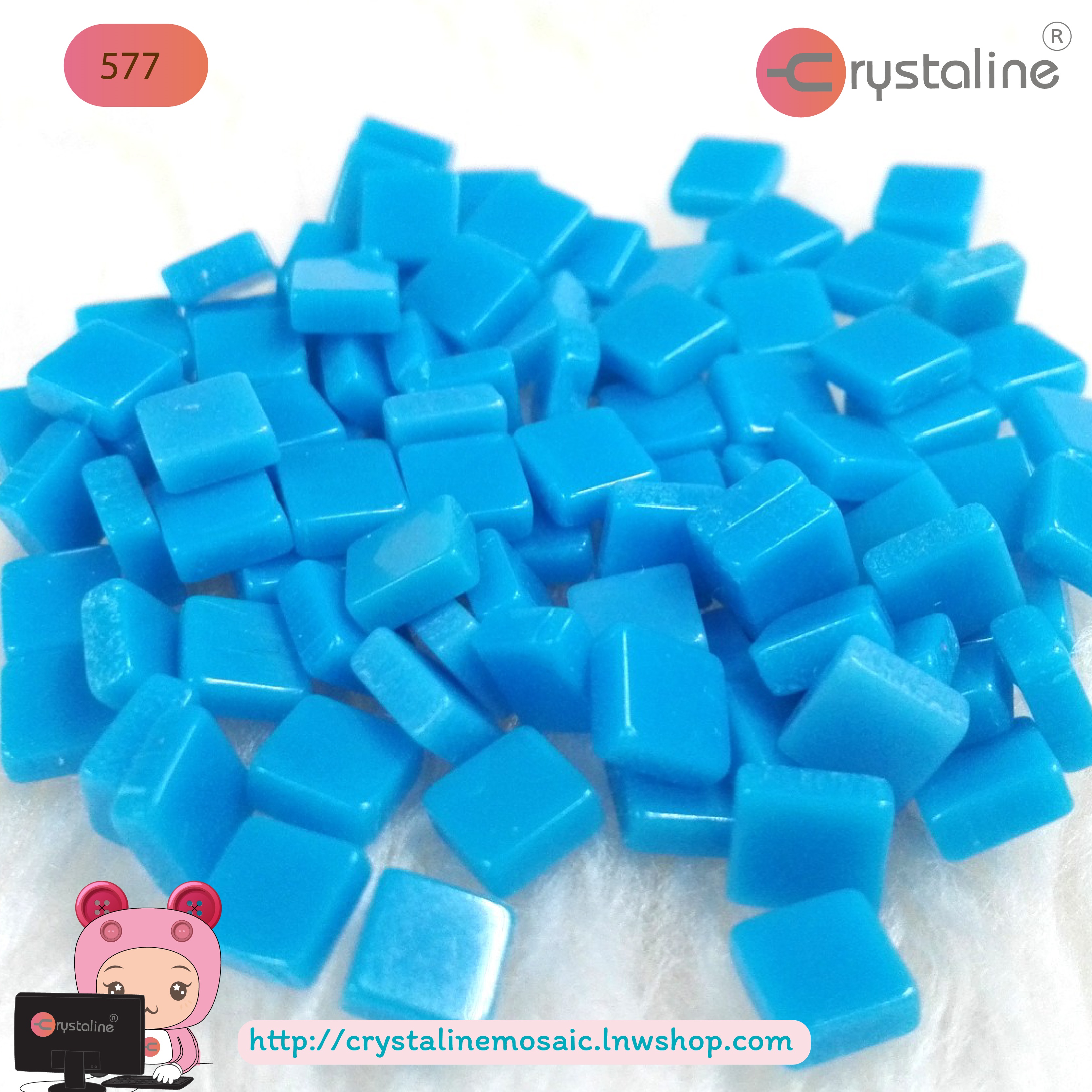 Mosaic opaque - Malibu blue col. (size 5x5 mm80g/pack)