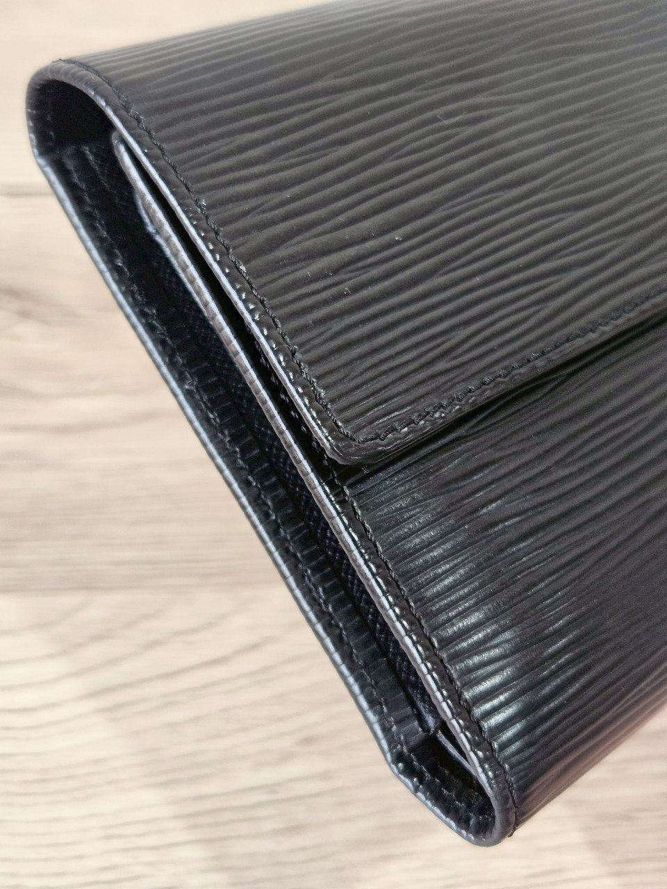LV Epi Trifold Black Long Wallet