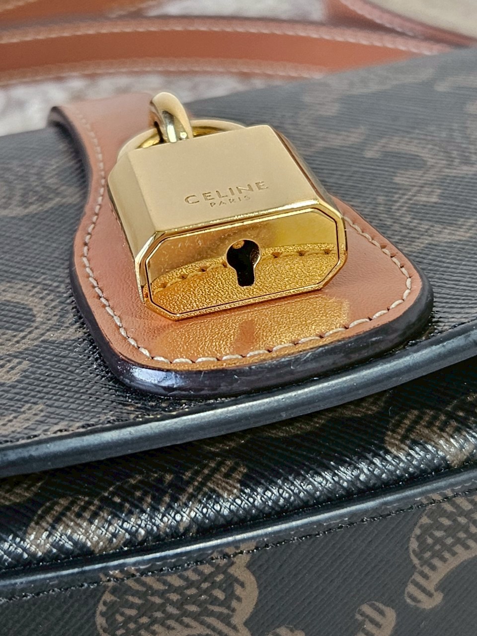 Celine Clutch on Strap Tabou Tan