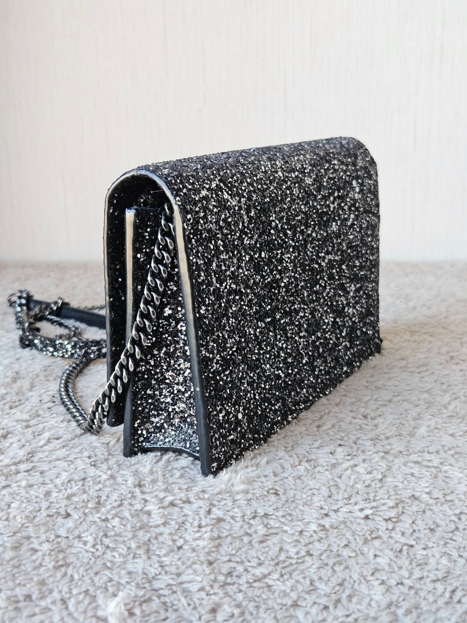 YSL 452159 Kate Bag in Black Sequins 7.5