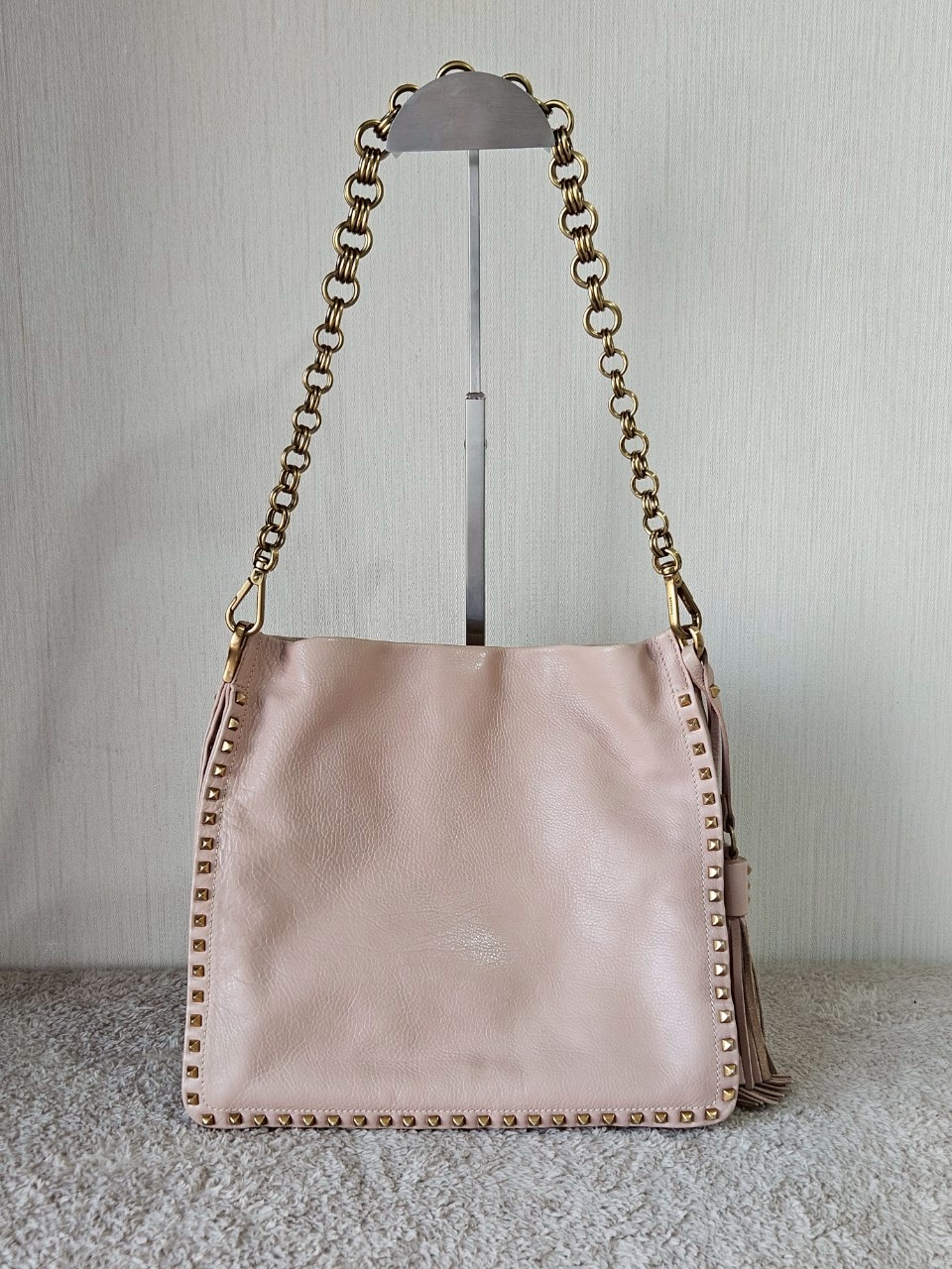 Prada Pink Vitello Metal Studded