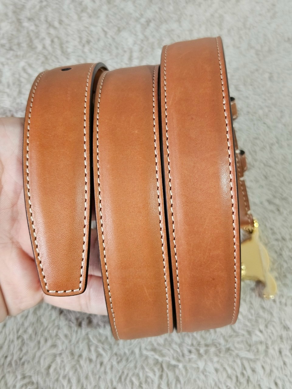 Celine Medium 25MM Triomphe Belt สีน้ำตาล