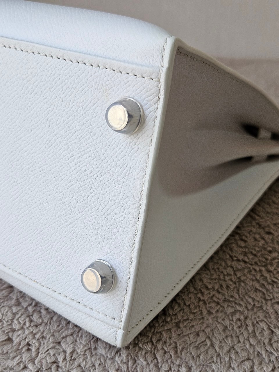 Hermes K32 Blance Epsom PHW stamp K