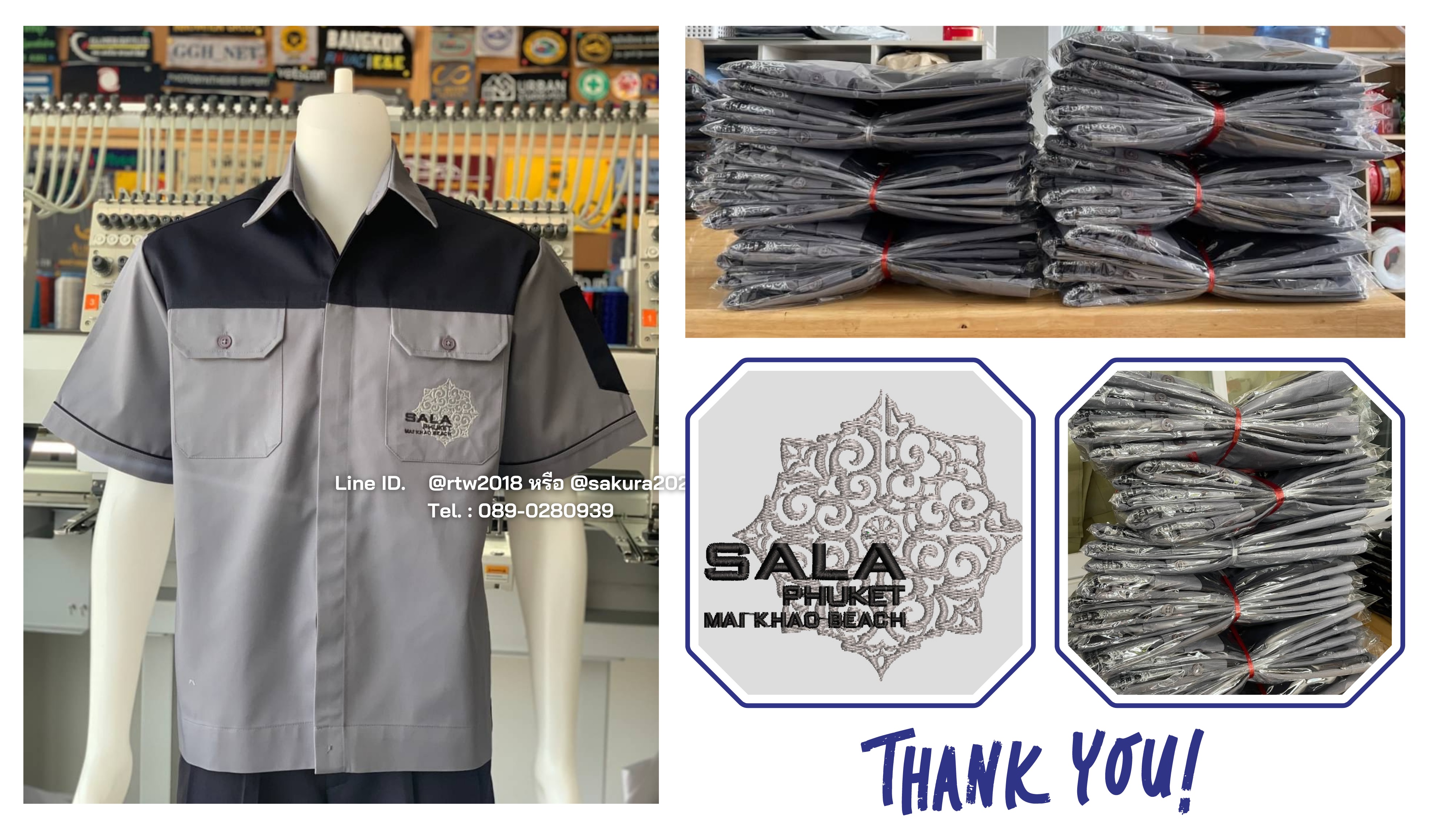 รหัส A8.1 : เสื้อช่างแขนสั้นผ้าคอมทวิวเทาอกกรมท่า (ซ่อนสาบ)
