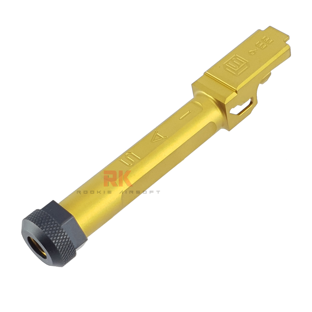 GunsModify SAI Stainless Threaded Barrel for Marui G19 (Gold)