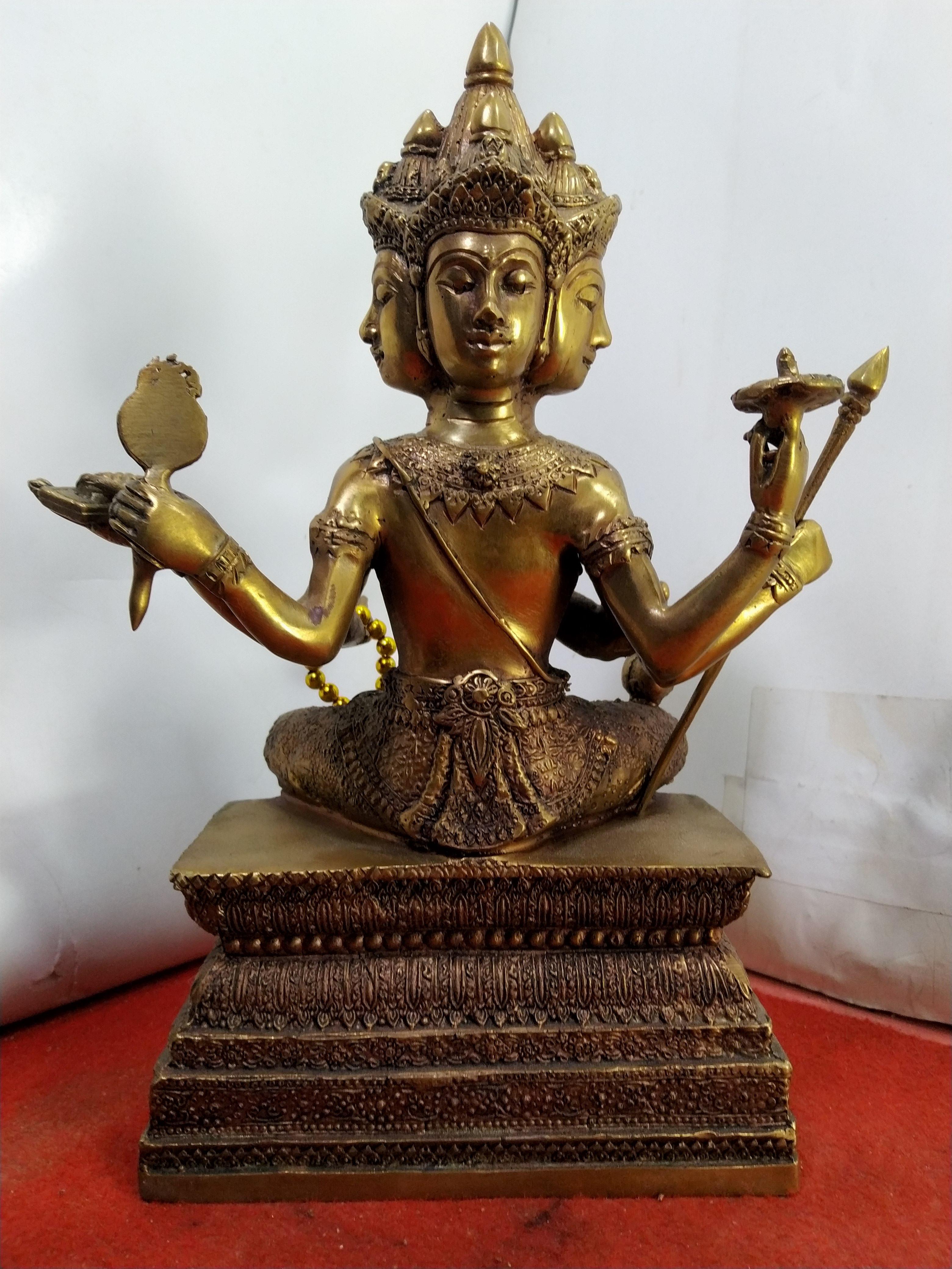 พระพรหม (ท้าวมหาพรหม) พระพรหมสี่หน้า เนื้อนวะโลหะ