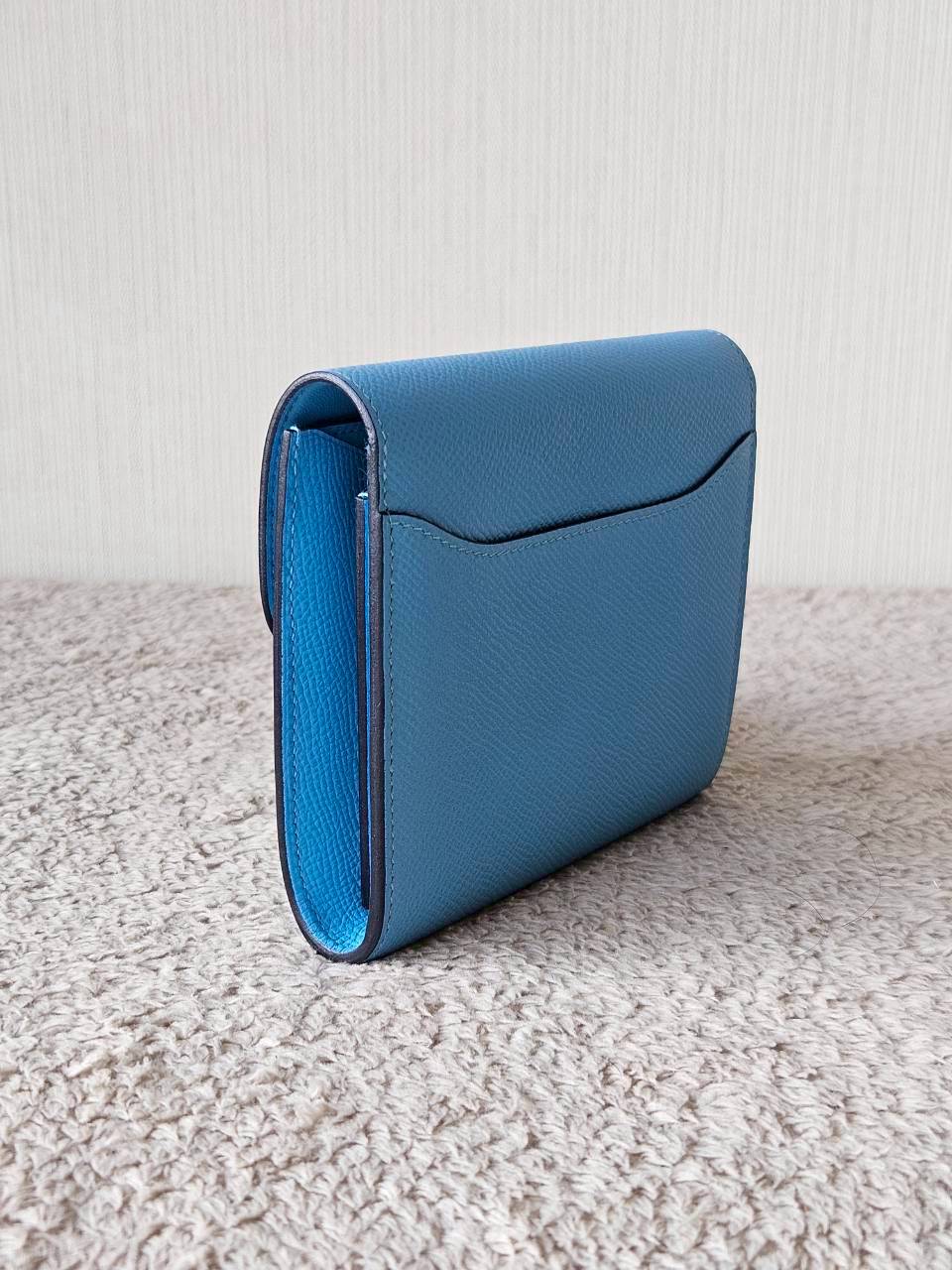 Hermes Constance Light Blue Wallet