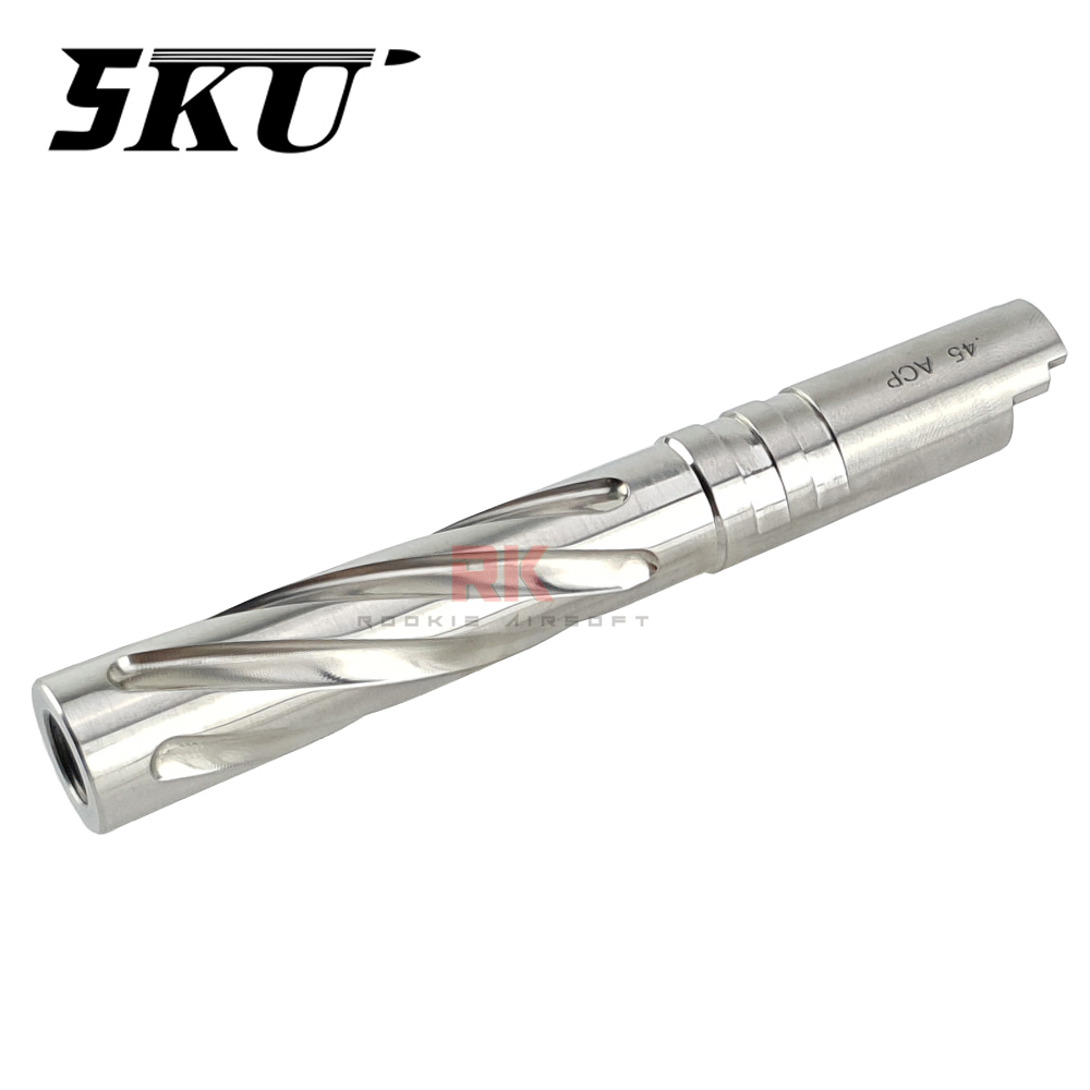 5KU Tornado Steel Threaded Outer Barrel for Marui Hi-Capa 5.1 (Silver)
