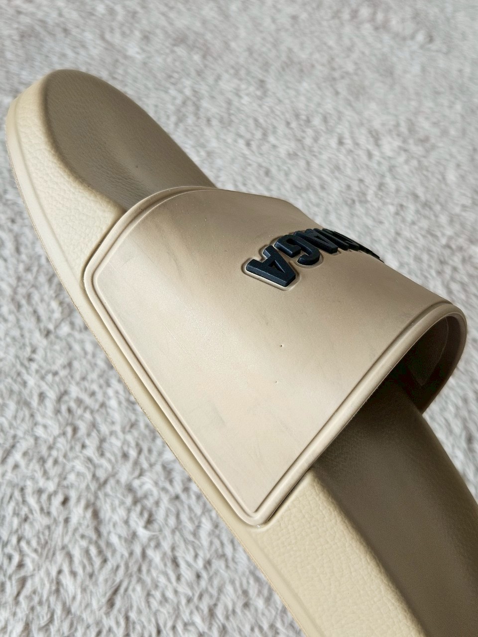 Balenciaga Pool Slides With Logo สีน้ำตาล