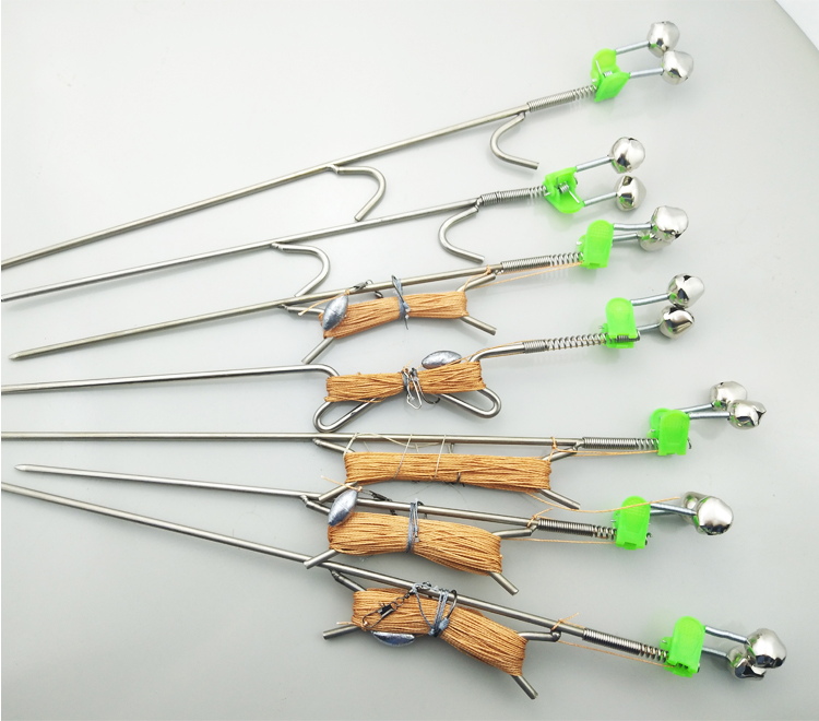 เบ็ดพร้อมสายแบบมีสปริงพร้อมลูกกระดิ่ง 5 ชิ้น