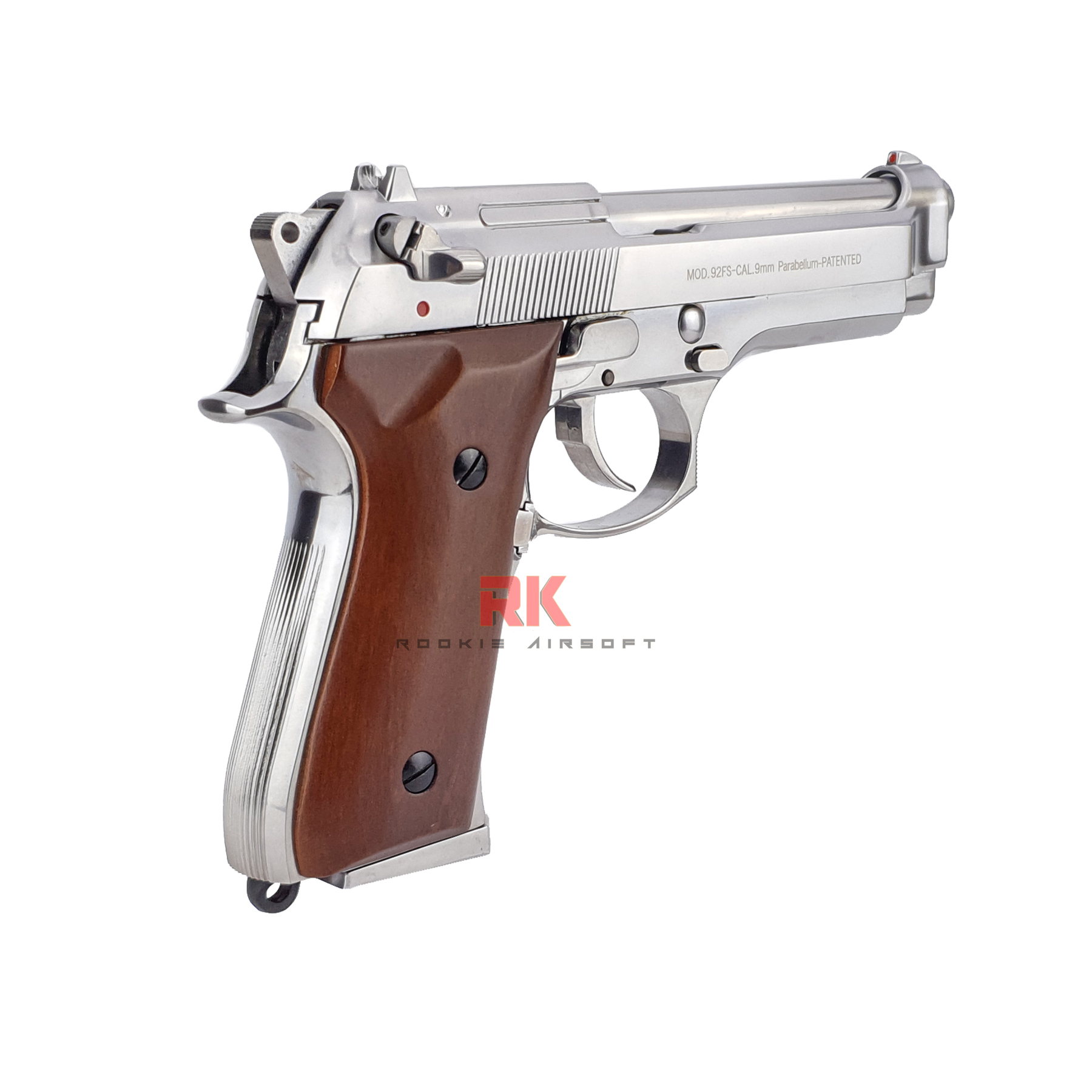 SRC Beretta M92 กริปไม้ GBB - Silver