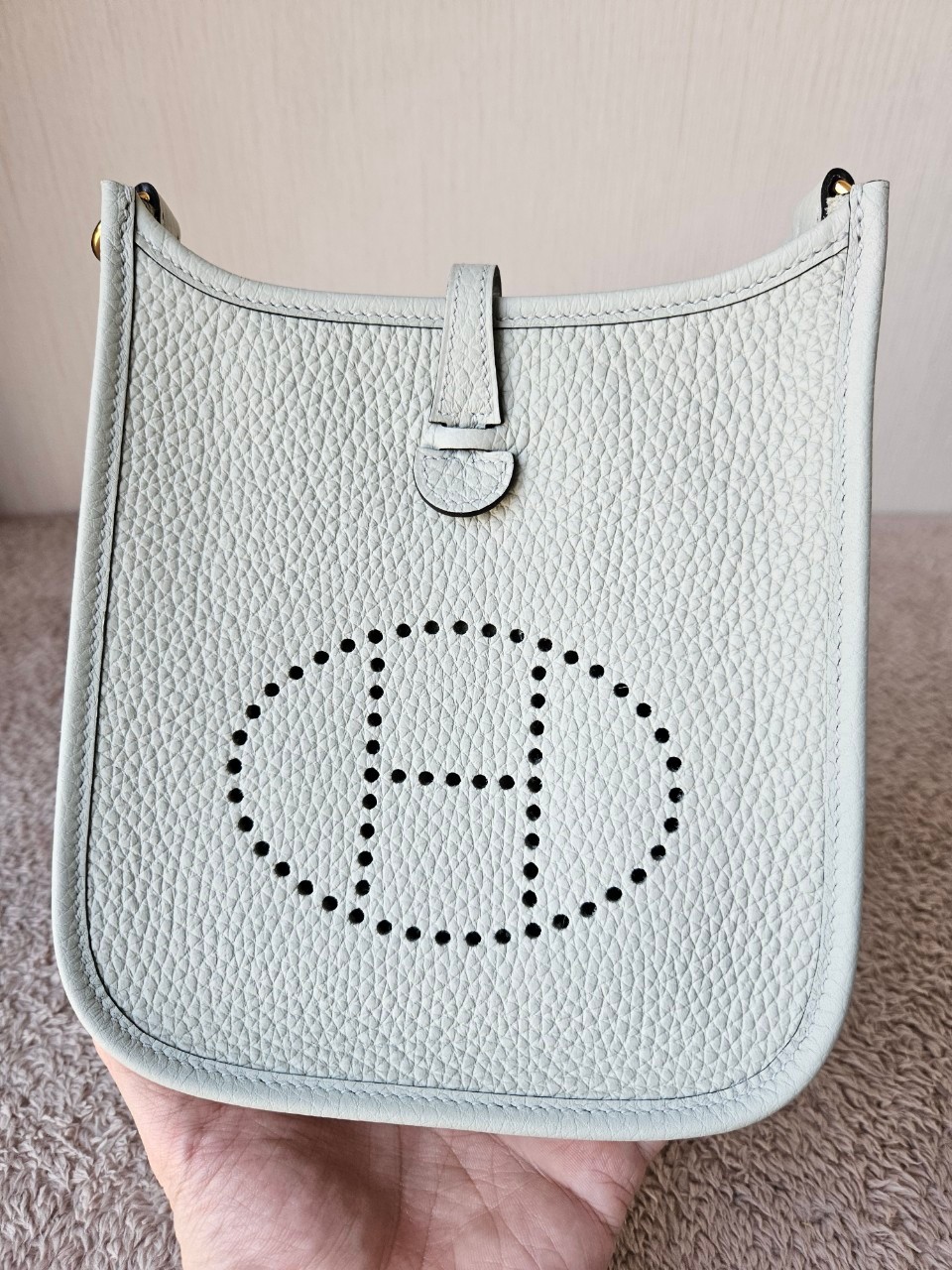 Hermes Evelyne mini size16 stamp B (2023) สี Gris Neve