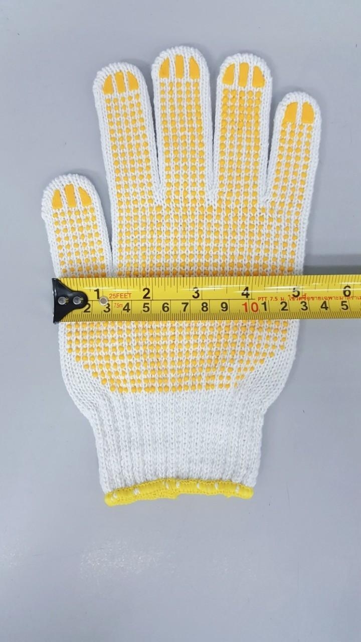 ถุงมือผ้า มีปุ่มกันลื่น