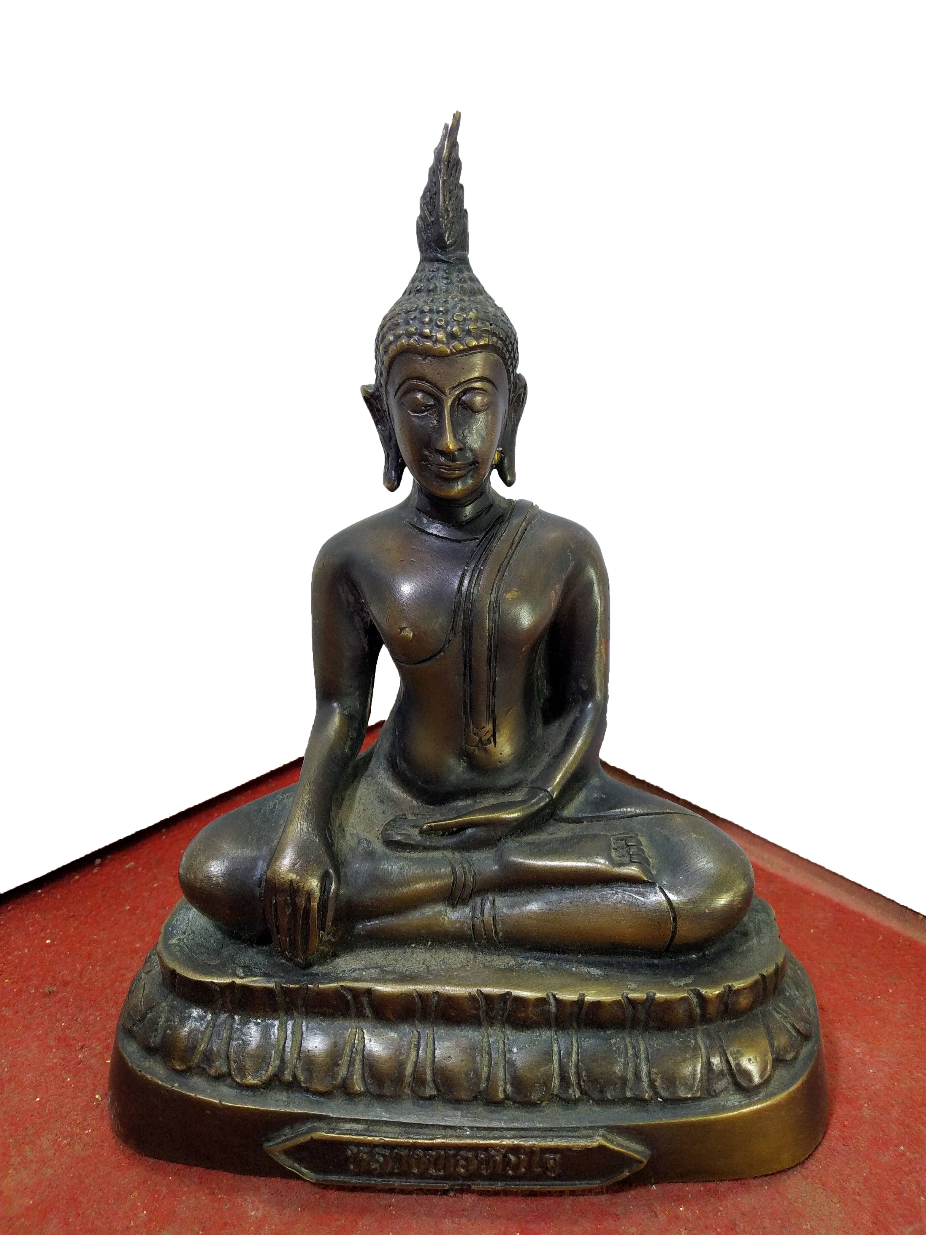 หลวงพ่อทันใจ วัดพระบรมธาตุบ้านตาก จ.ตาก หน้าตัก 5 นิ้ว เนื้อโลหะเหลืองมันปู