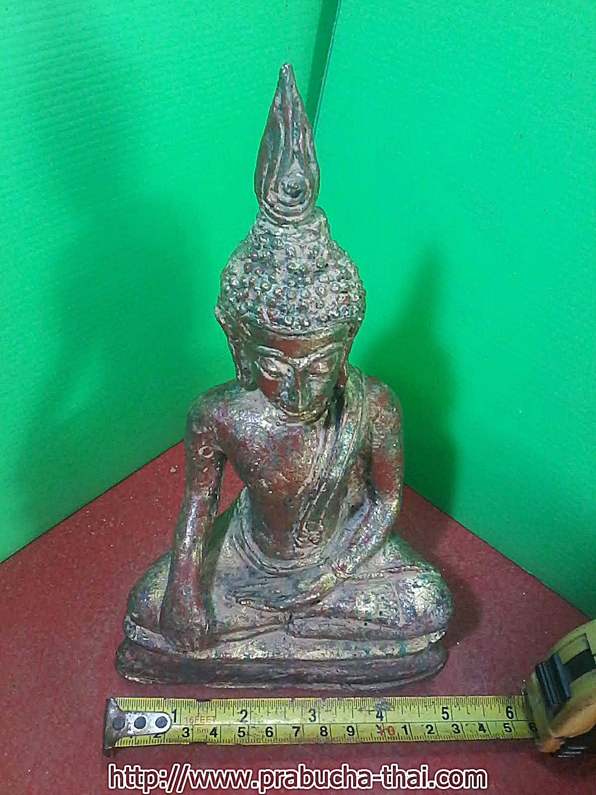 พระอู่ทอง ฐาน 5 นิ้ว เนื้อสำริด สภาพเก่า
