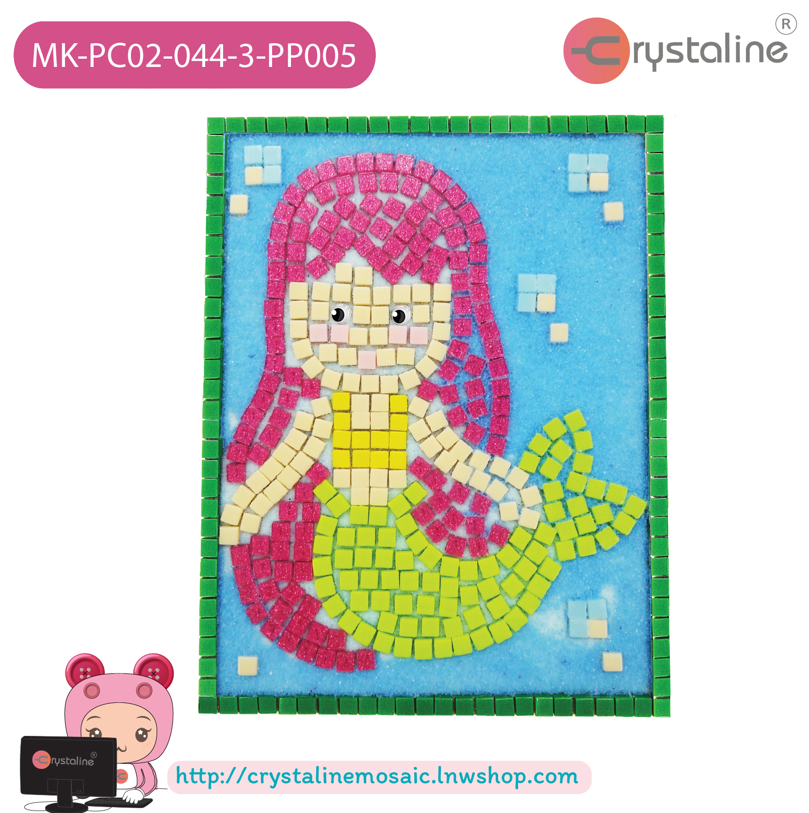 Mosaic picture by number kit - Mermaid (size 13x17 cm,1pc/pack)