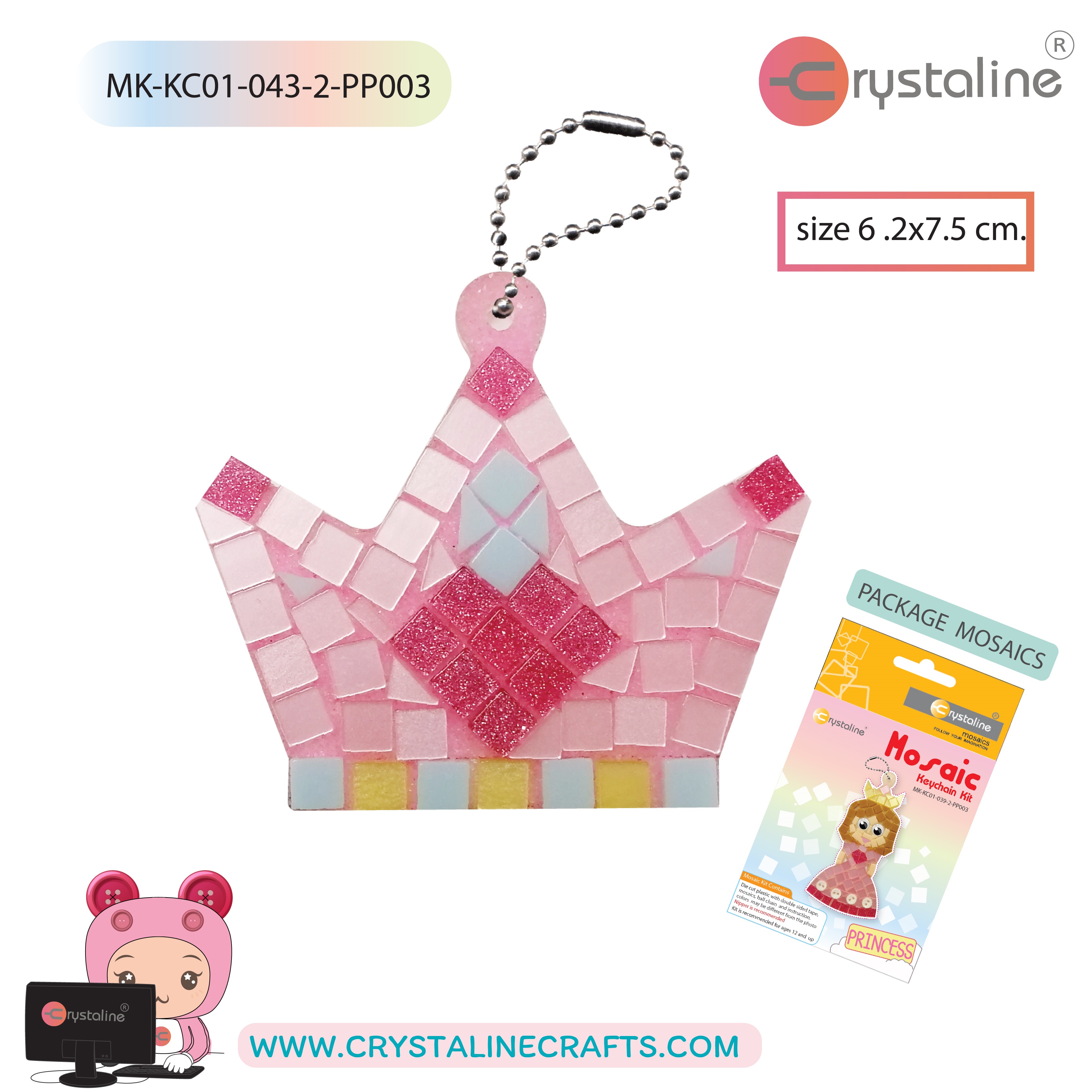 Keychain kit - Crown (size 6.2x7.5 cm,1pc/pack)