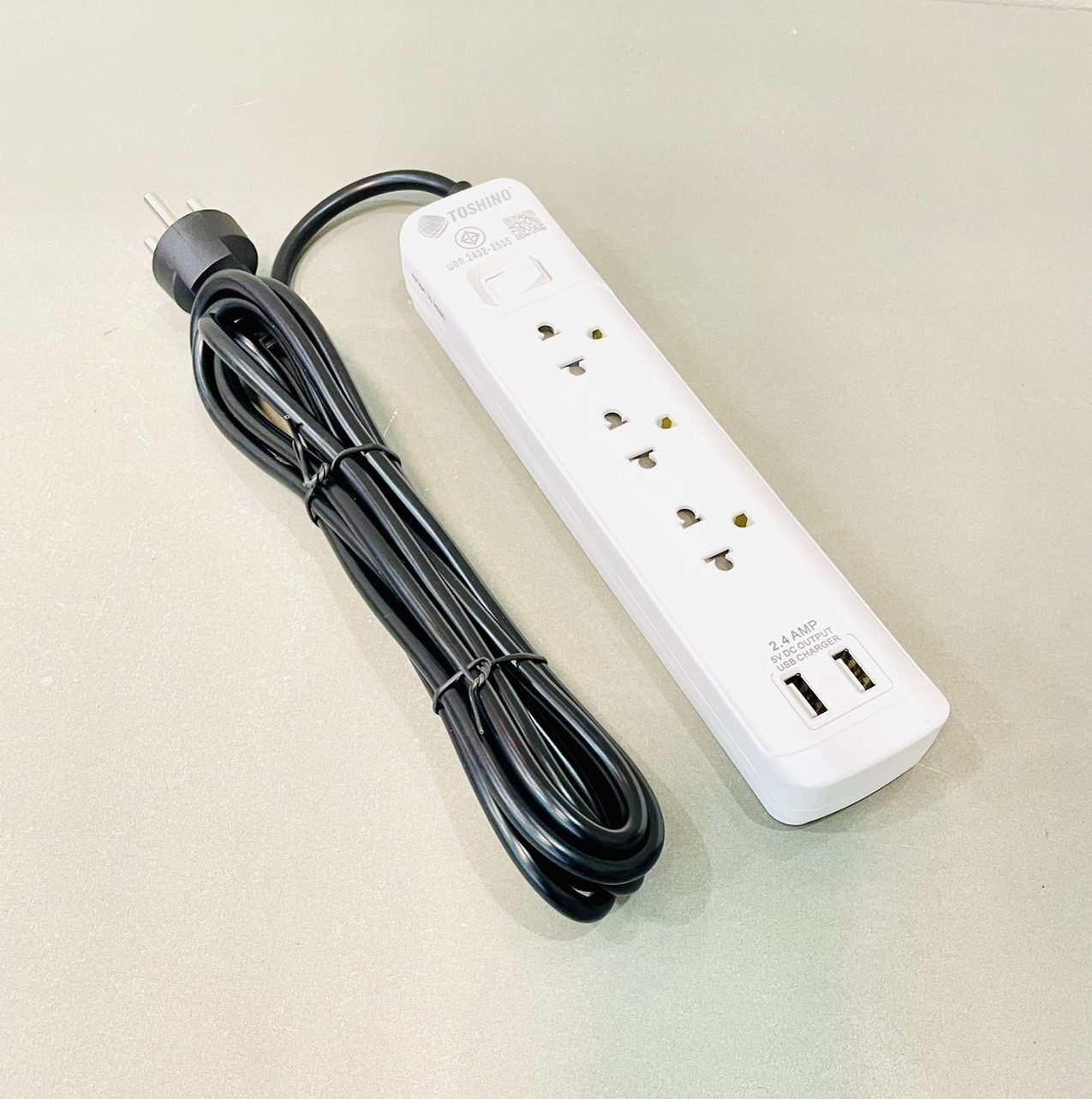 รางปลั๊กโตชิโน 4ที่3ม. USB