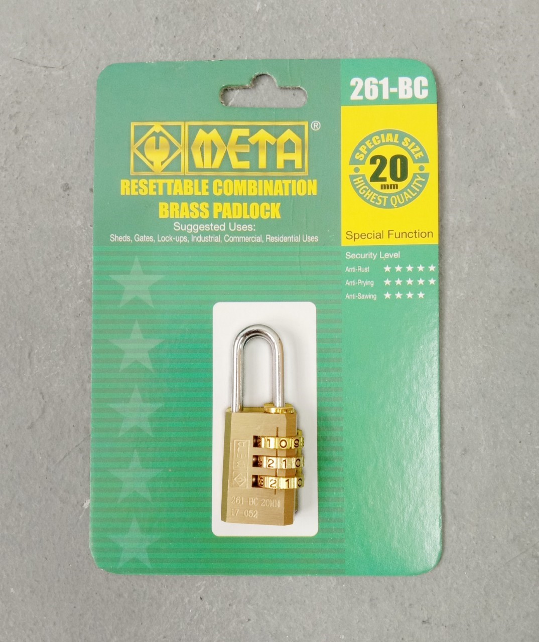 กุญแจล็อครหัส 30มิล C33 Solex สีดำ