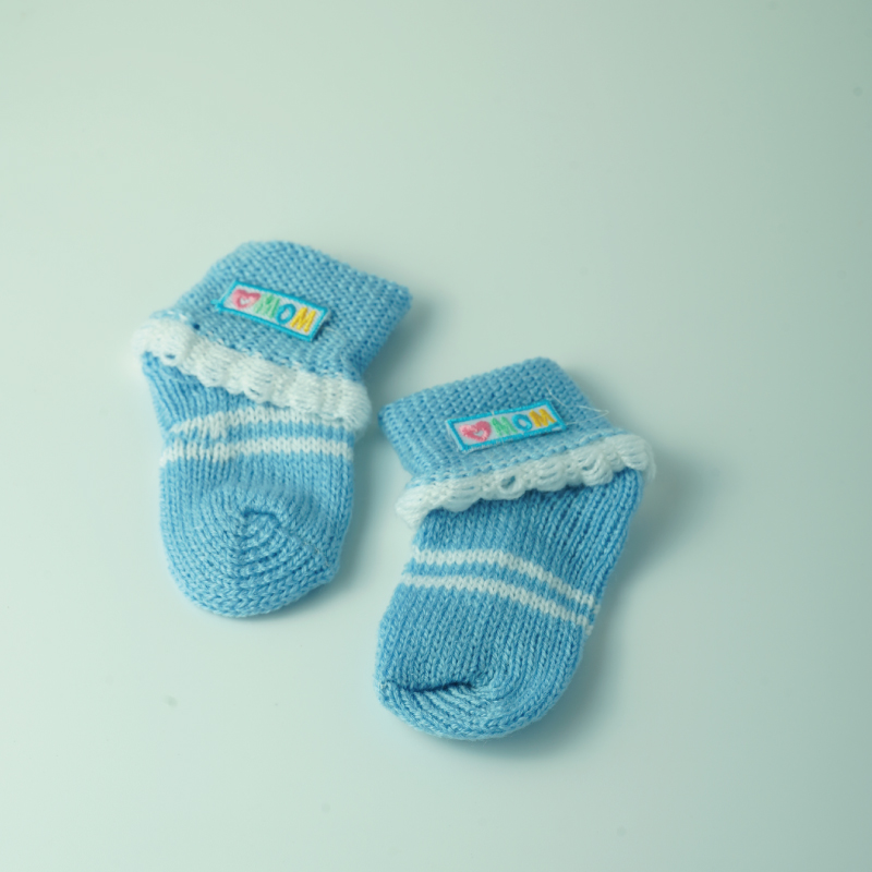 ขายส่ง ถุงเท้าเด็กอ่อน ถุงเท้าทารก ถุงเท้าเด็กแรกเกิด รุ่นถุงเท้าพื้นสี-ปักMOM (ราคาต่อโหล) nongnini1988