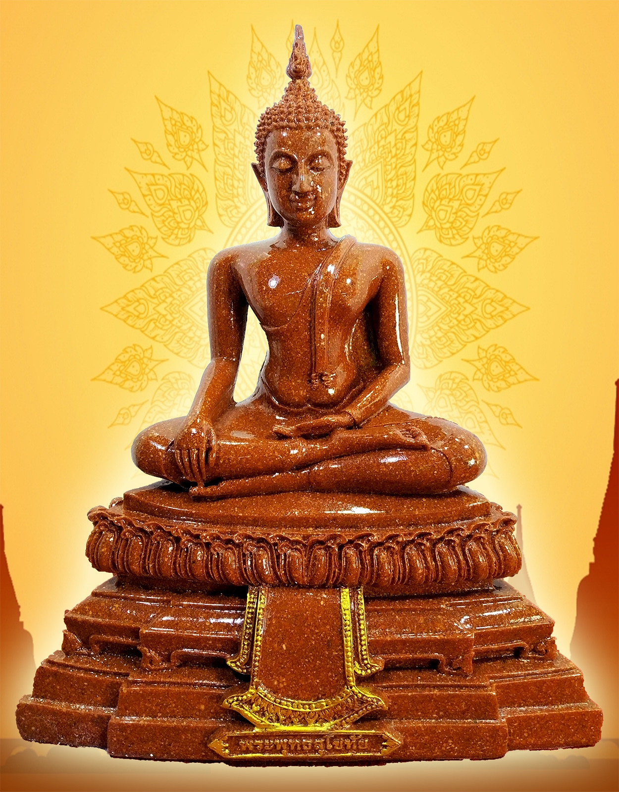 พระสุโขทัย หน้าตัก 5 นิ้ว เนื้อกระเบื้องหลังคาโบสถ์