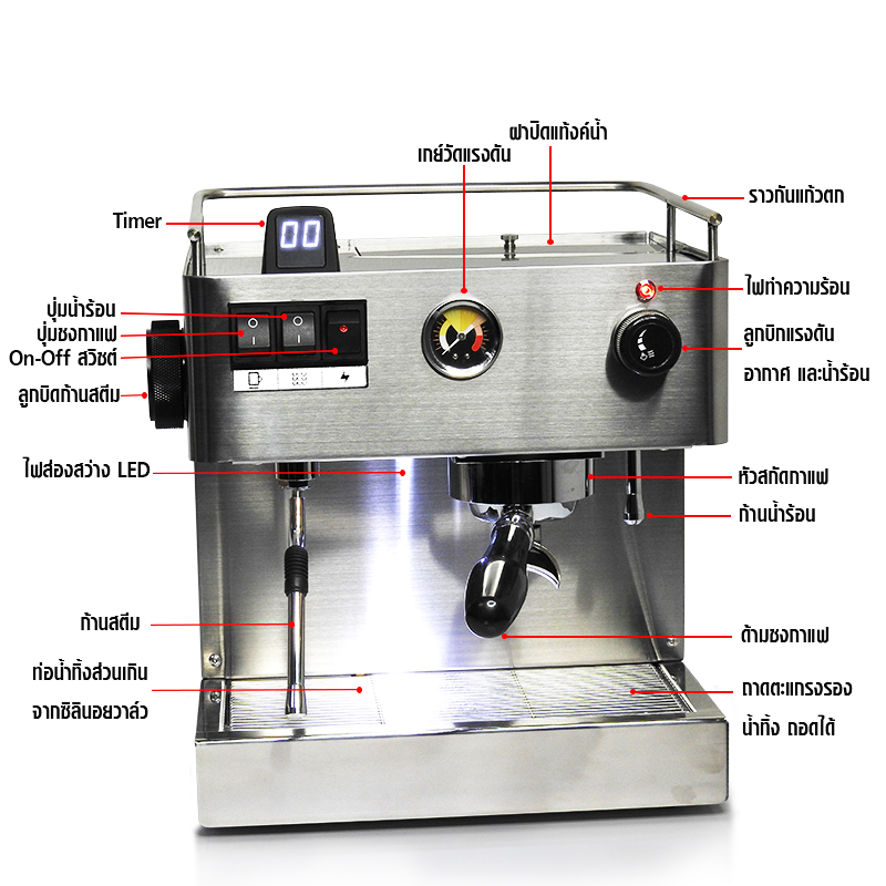 Delisio Espresso coffee machine 2500W. 1614-136