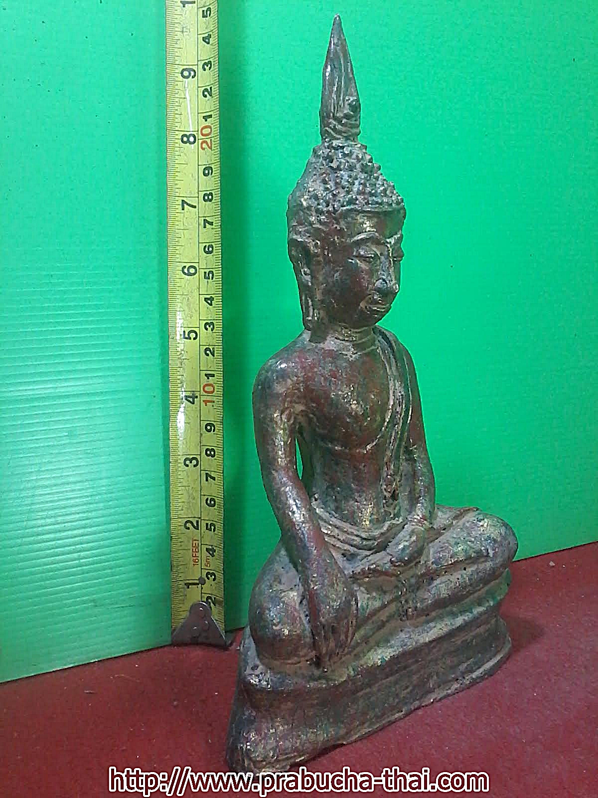 พระอู่ทอง ฐาน 5 นิ้ว เนื้อสำริด สภาพเก่า