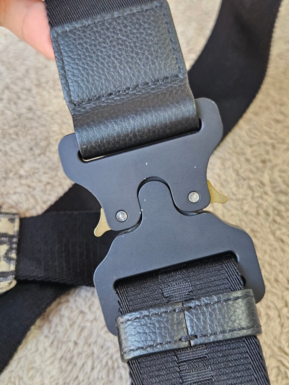 Dior Saddle Beige and Black Oblique Jacquard