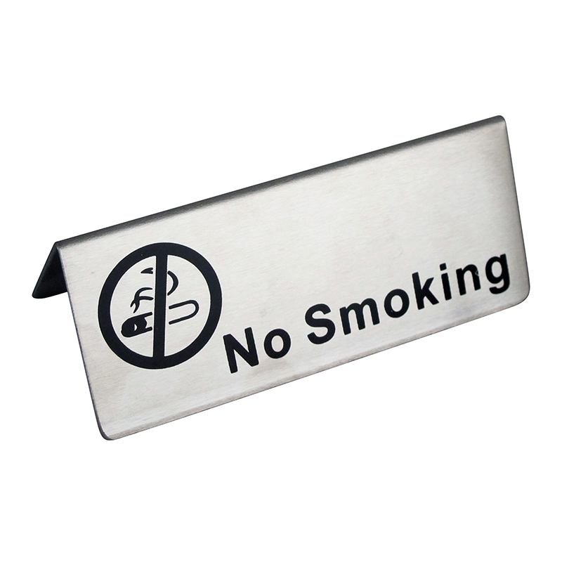 No smoking stainless sign (L) 1617-018