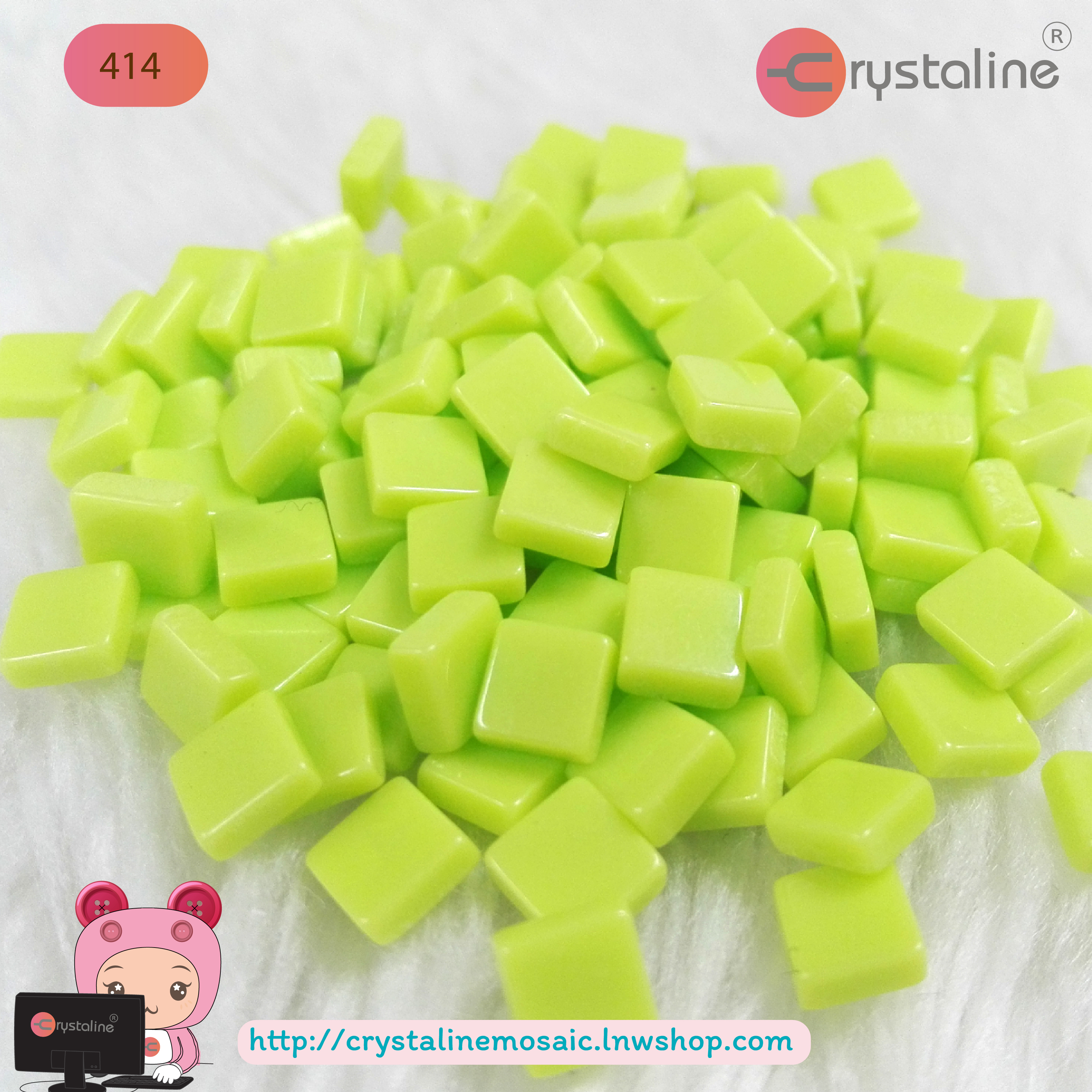 Mosaic opaque - Limeade col. (size 5x5 mm80g/pack)