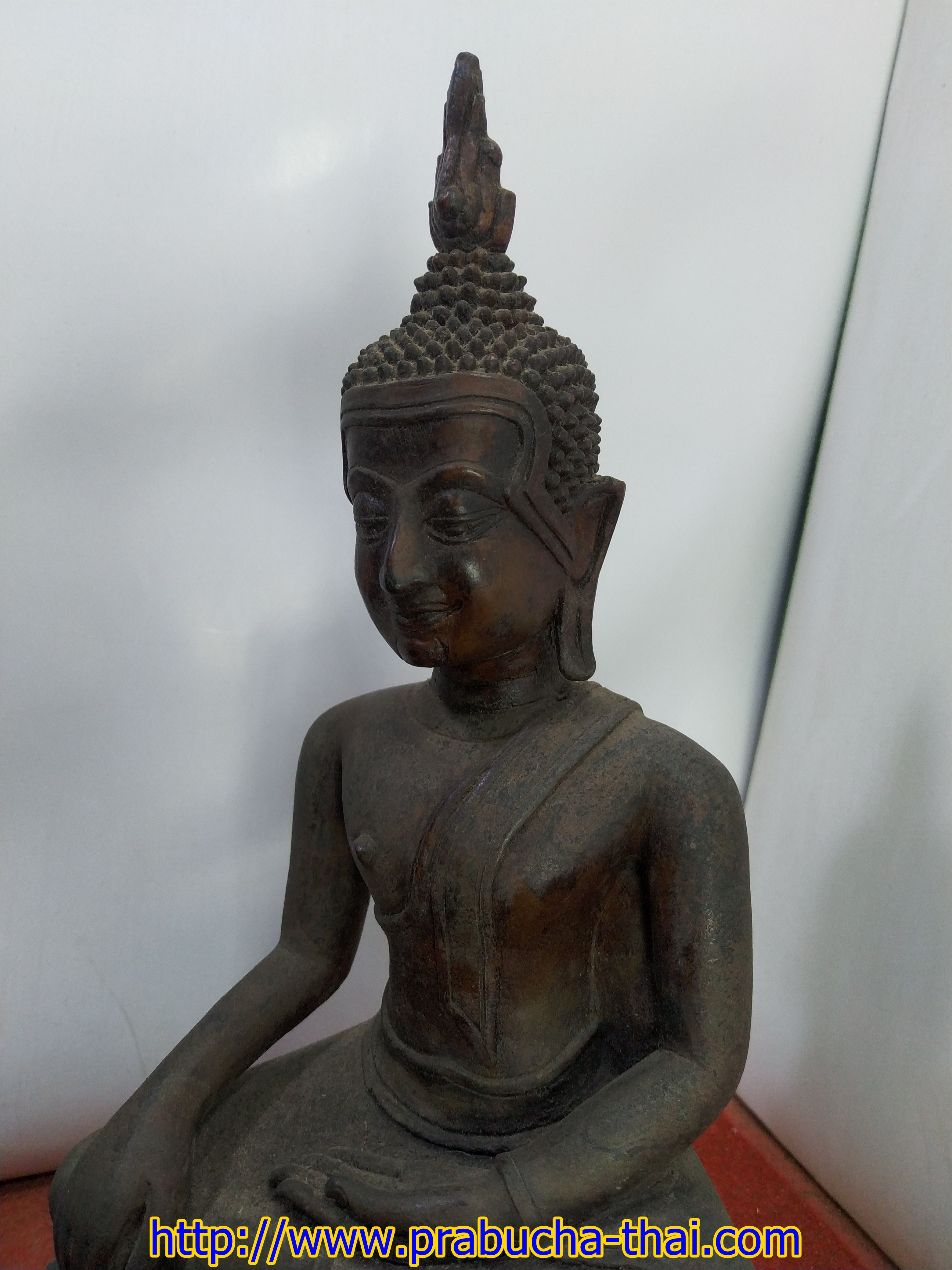 พระอู่ทอง ฐานบัวสามขา หน้าตัก 5 นิ้ว เนื้อสำริด