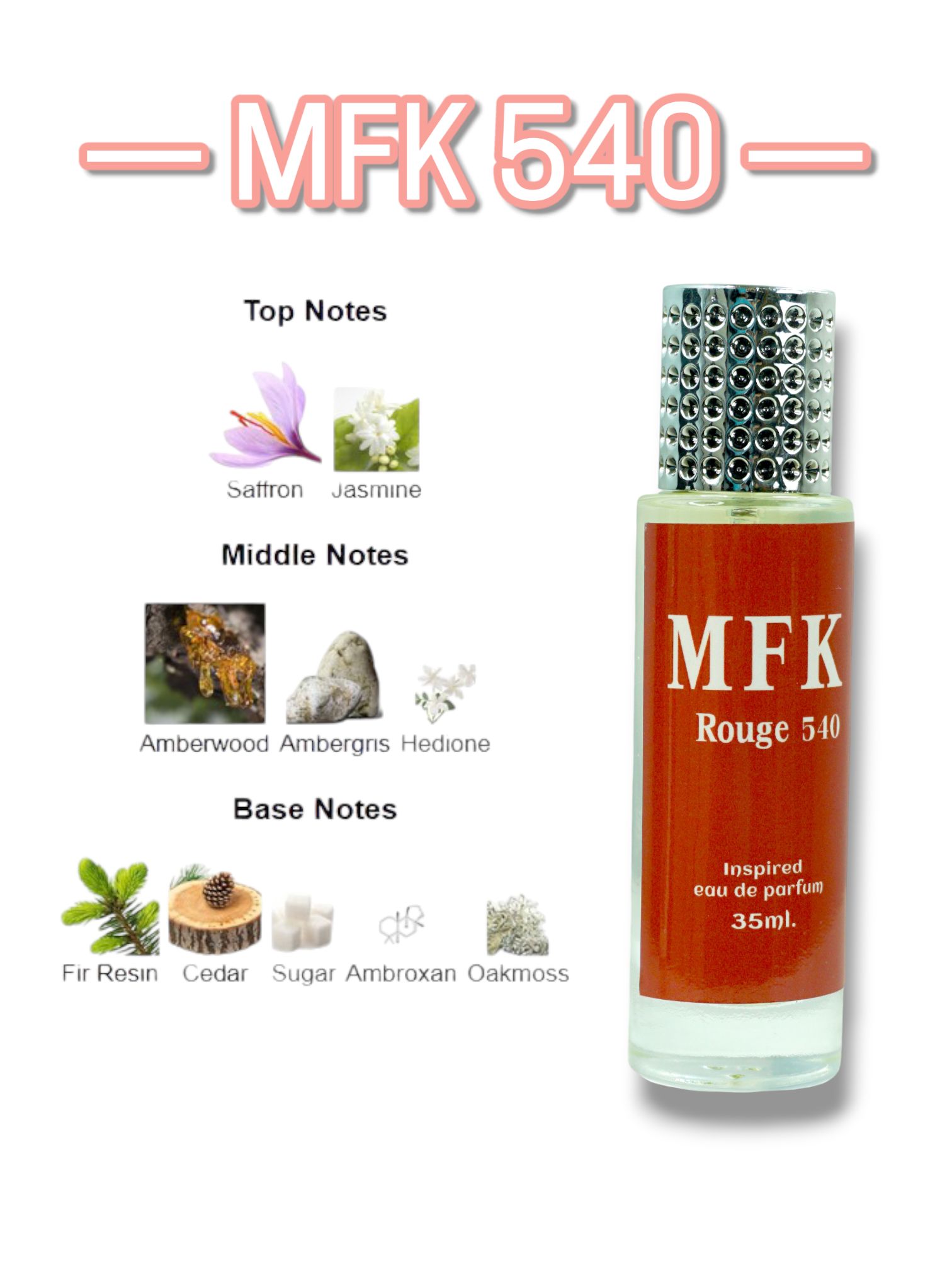 กลิ่น ✿เอ็มเอฟเค บาคารัท 540 (UNI)กลิ่นจะมีความหวานคล้ายน้ำตาลไหม้ และมีความเซ็กซี่ที่ผสมผสานกับความหรูหร