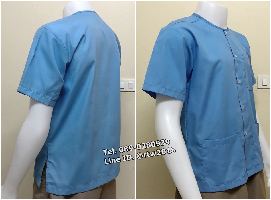 เสื้อสปาสีฟ้าอ่อน (รหัส D15)