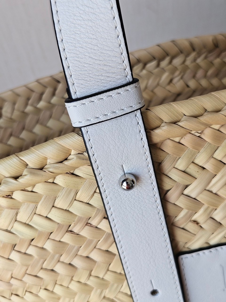 Loewe Basket Bag In Palm Leaf and Calfskin