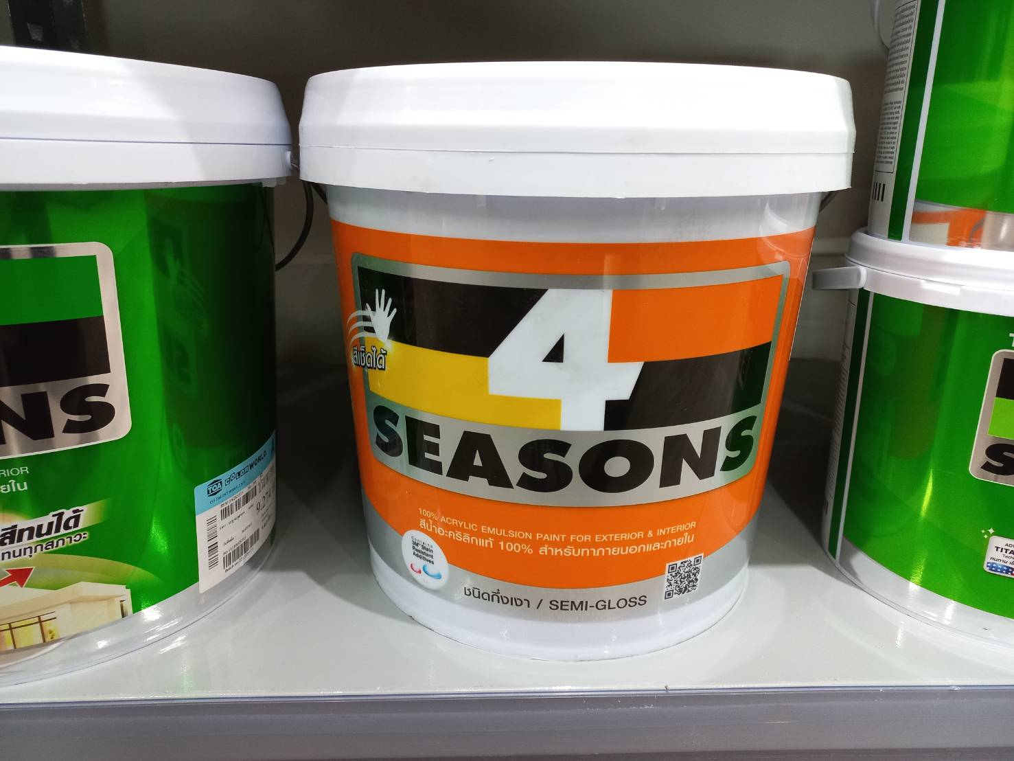 สีน้ำภายนอก กึ่งเงา 4seasons สำหรับเครื่องผสมสี (สีเบส) ขนาดถังเล็ก (2.5แกลลอน)