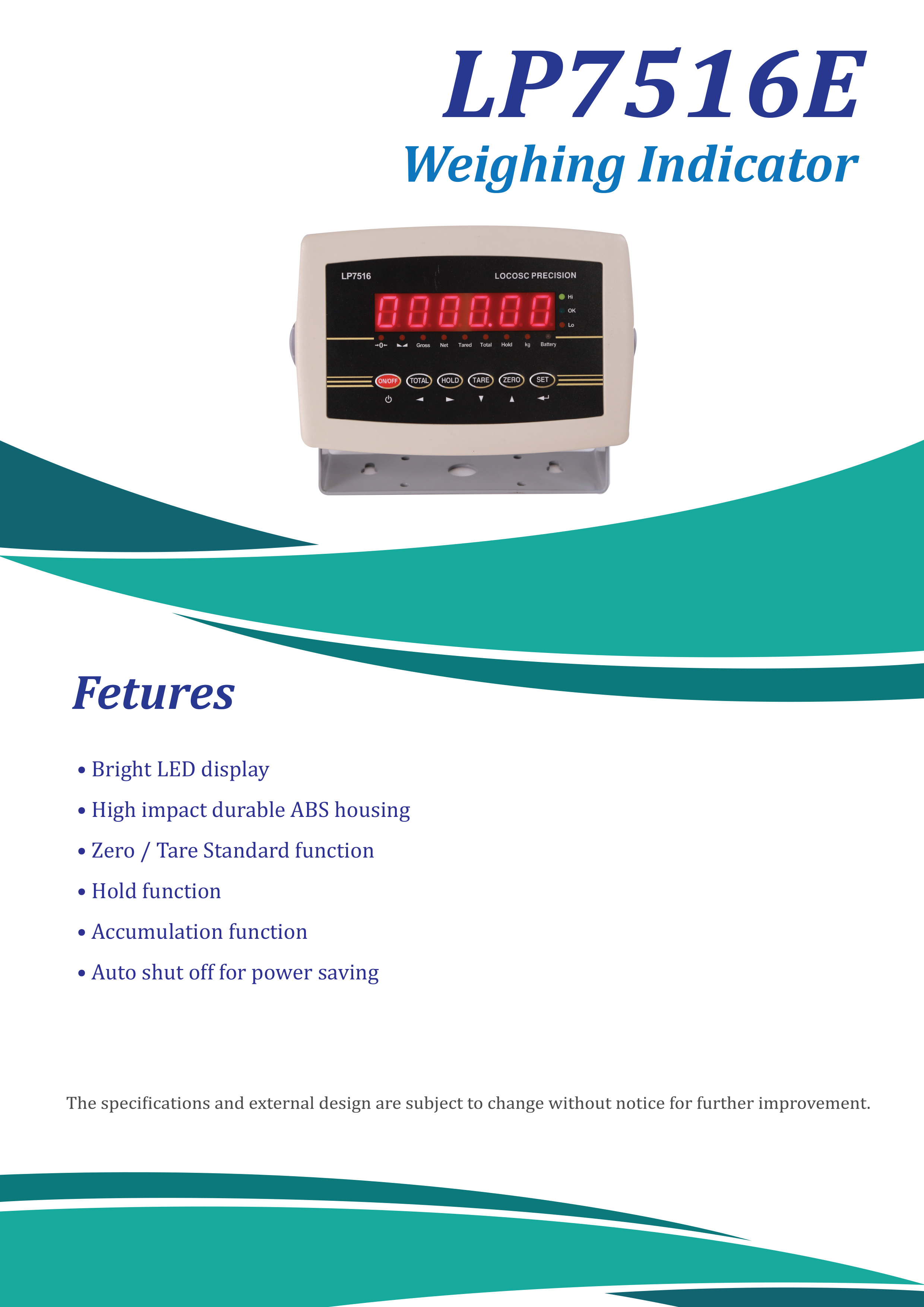 ยี่ห้อ LOCOSC เครื่องชั่งตั้งพื้น LOCOSC 150 กิโลกรัม รุ่น LP-7516E