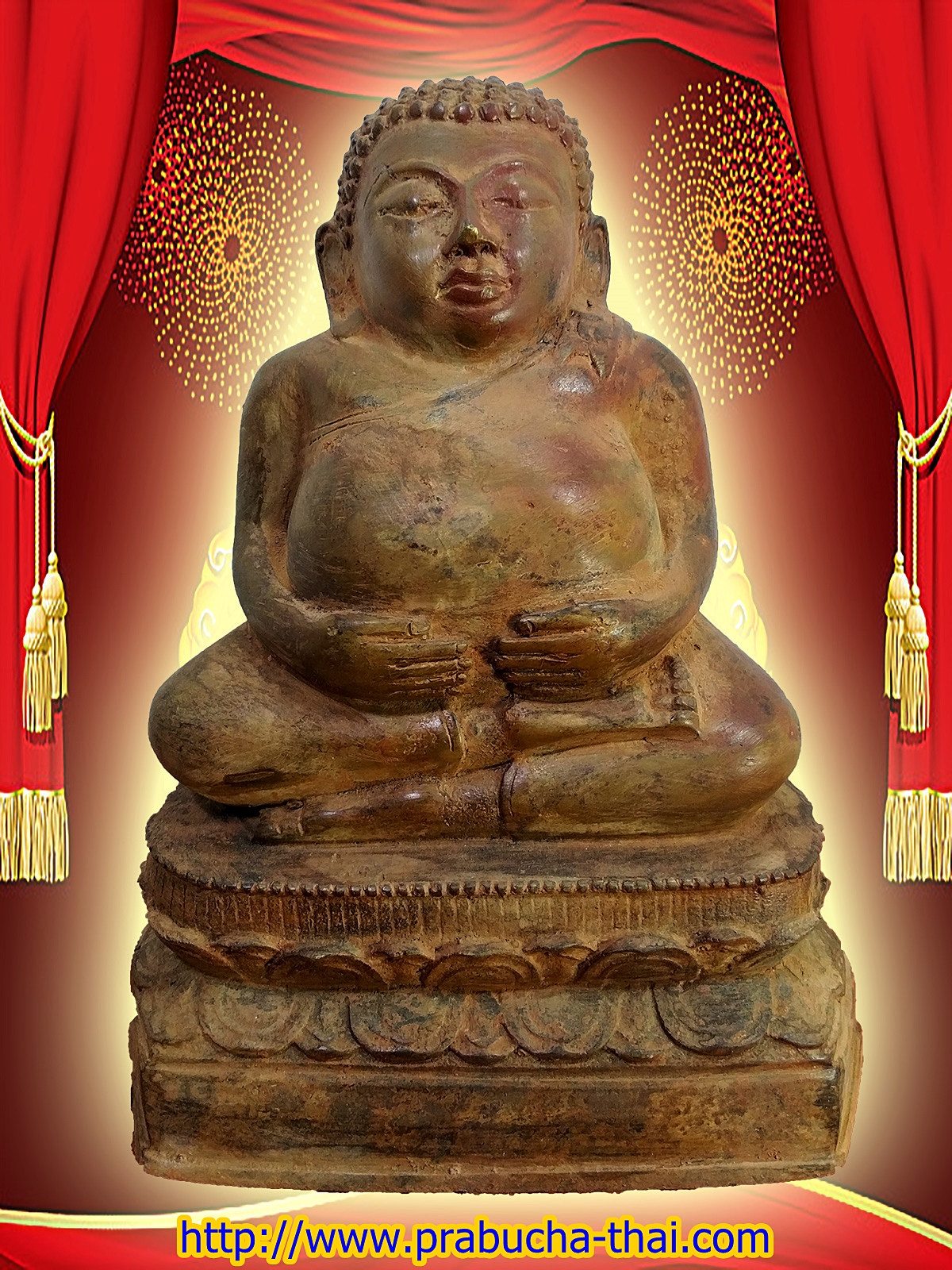 พระสังกัจจายน์ เทพเจ้าแห่งความั่งคั่งรำรวย หน้าตัก 5 นิ้ว สำริดสนิมแดง